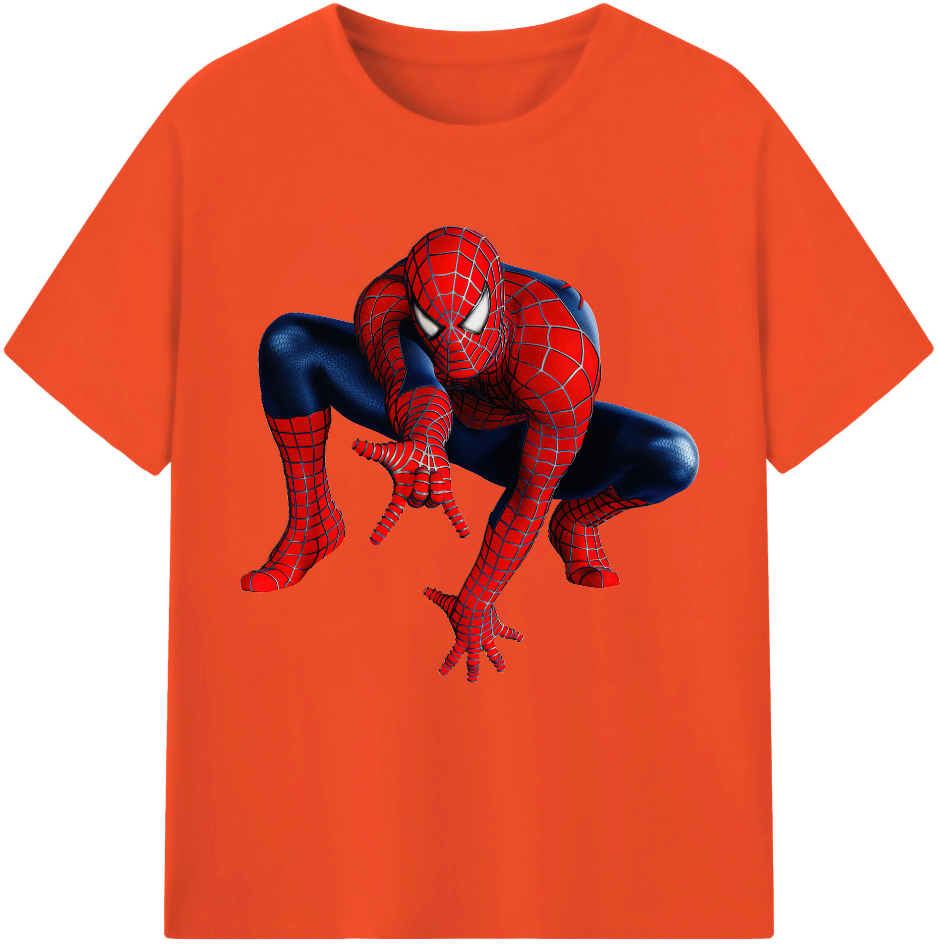（画像用） Spider Man スパイダーマン 綿100％半袖Tシャツ（フロントプリント）