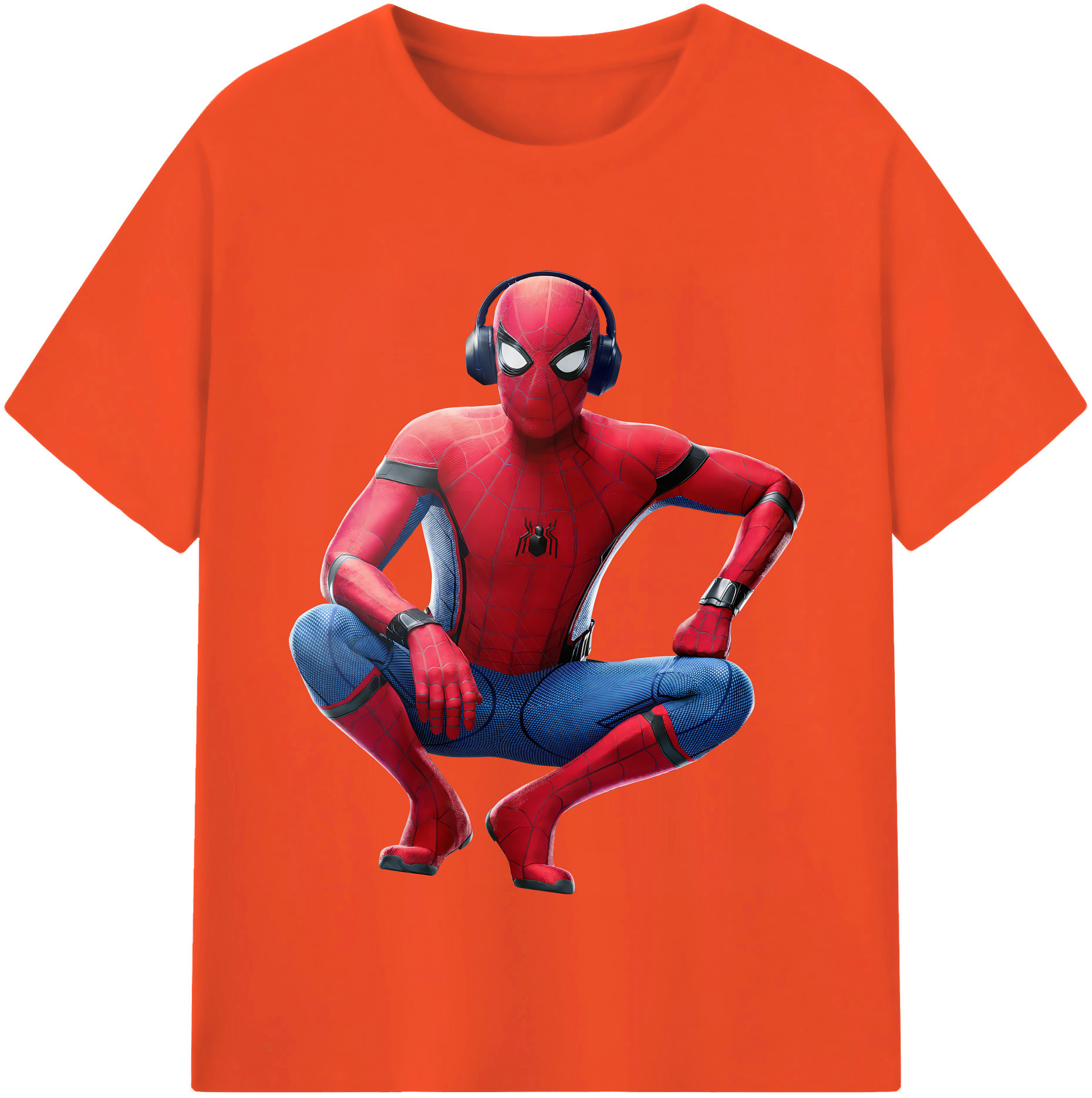 （画像用） Spider Man スパイダーマン 綿100％半袖Tシャツ（フロントプリント）