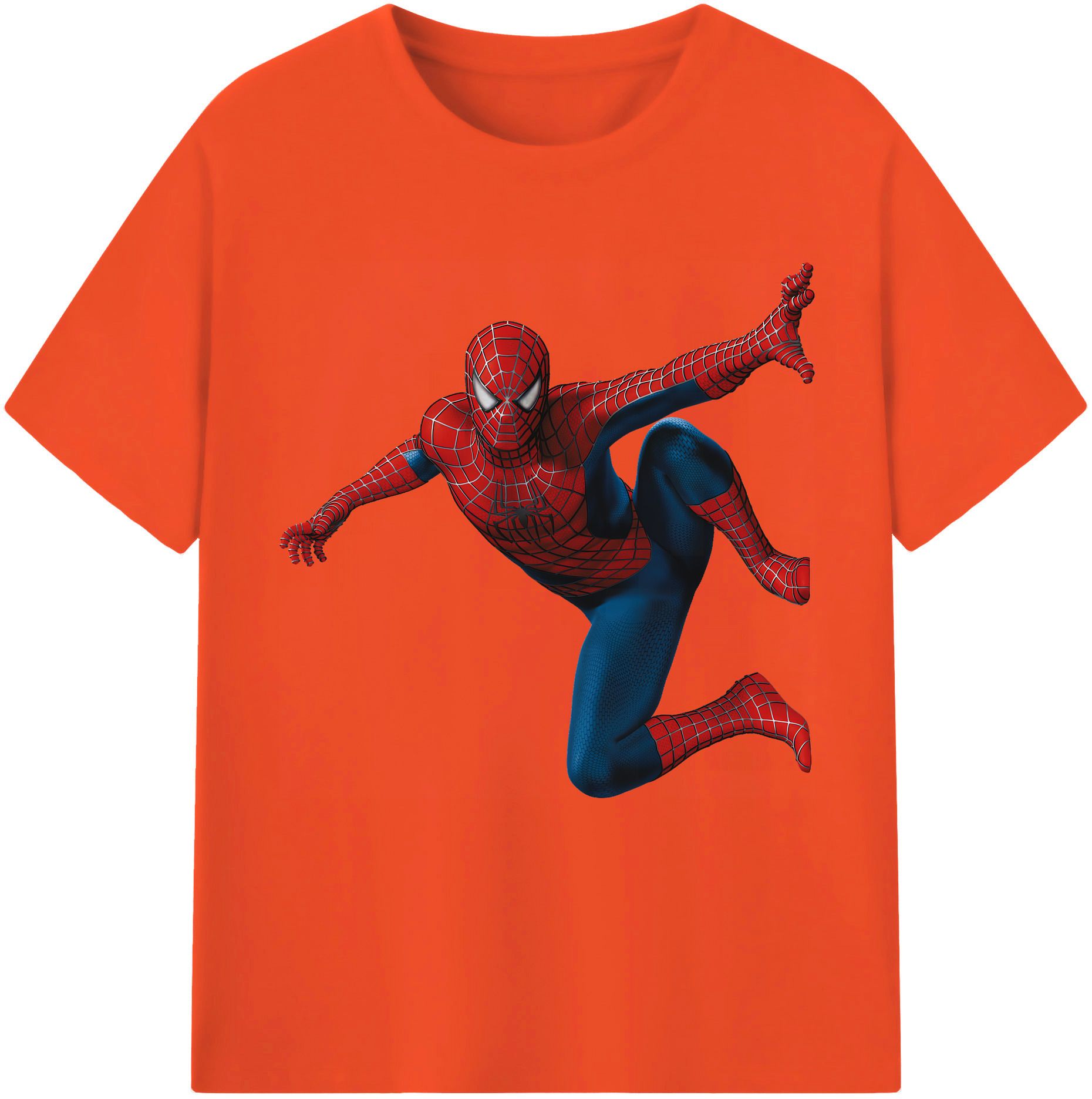 （画像用） Spider Man スパイダーマン 綿100％半袖Tシャツ（フロントプリント）