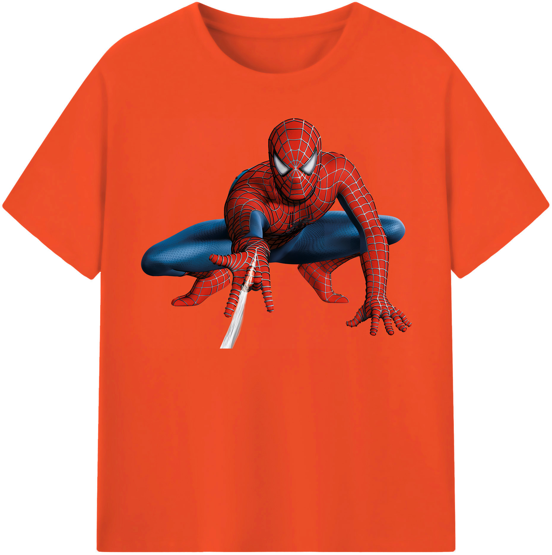 （画像用） Spider Man スパイダーマン 綿100％半袖Tシャツ（フロントプリント）