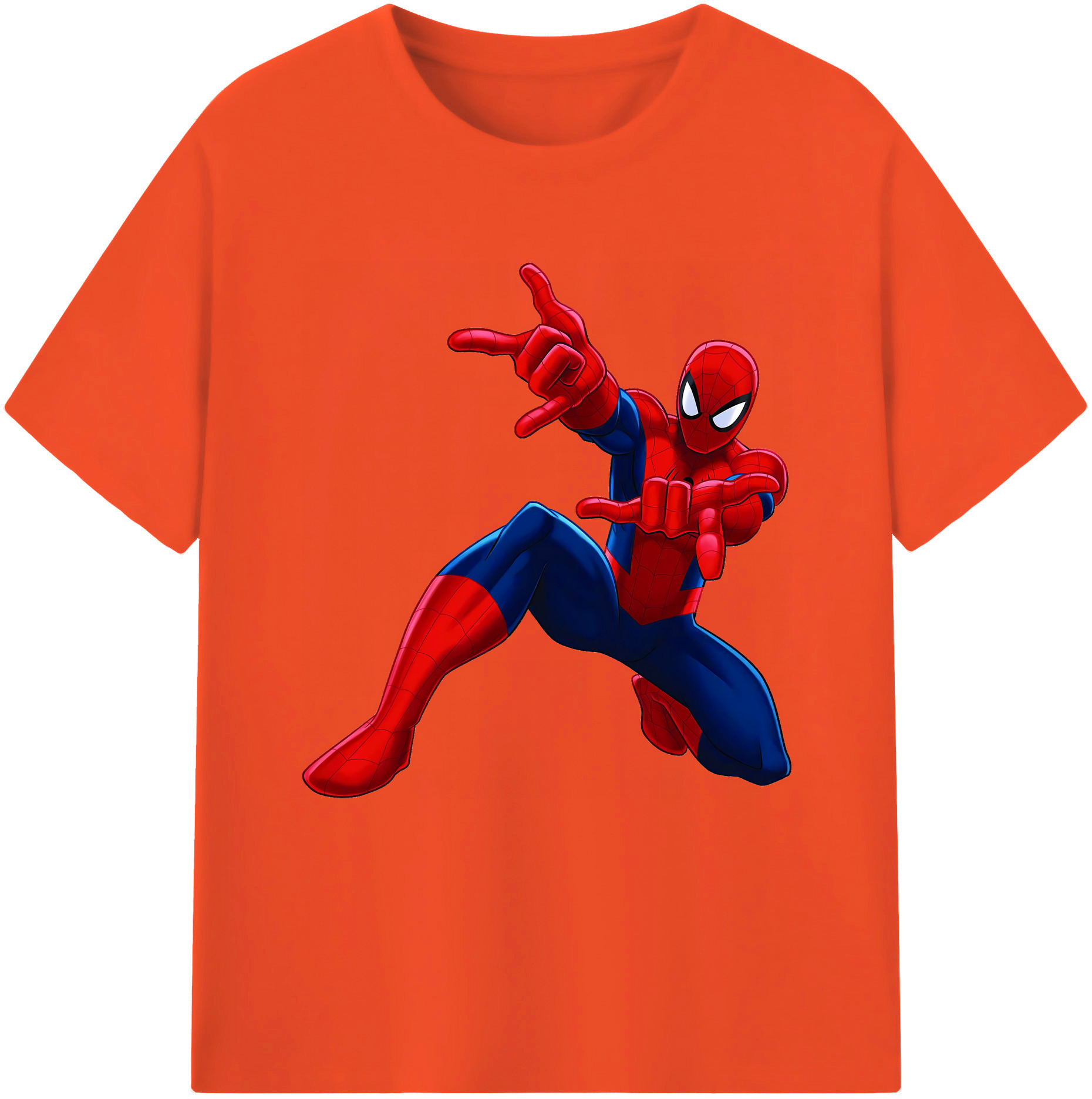 Spider Man スパイダーマン 綿100％半袖Tシャツ（フロントプリント）
