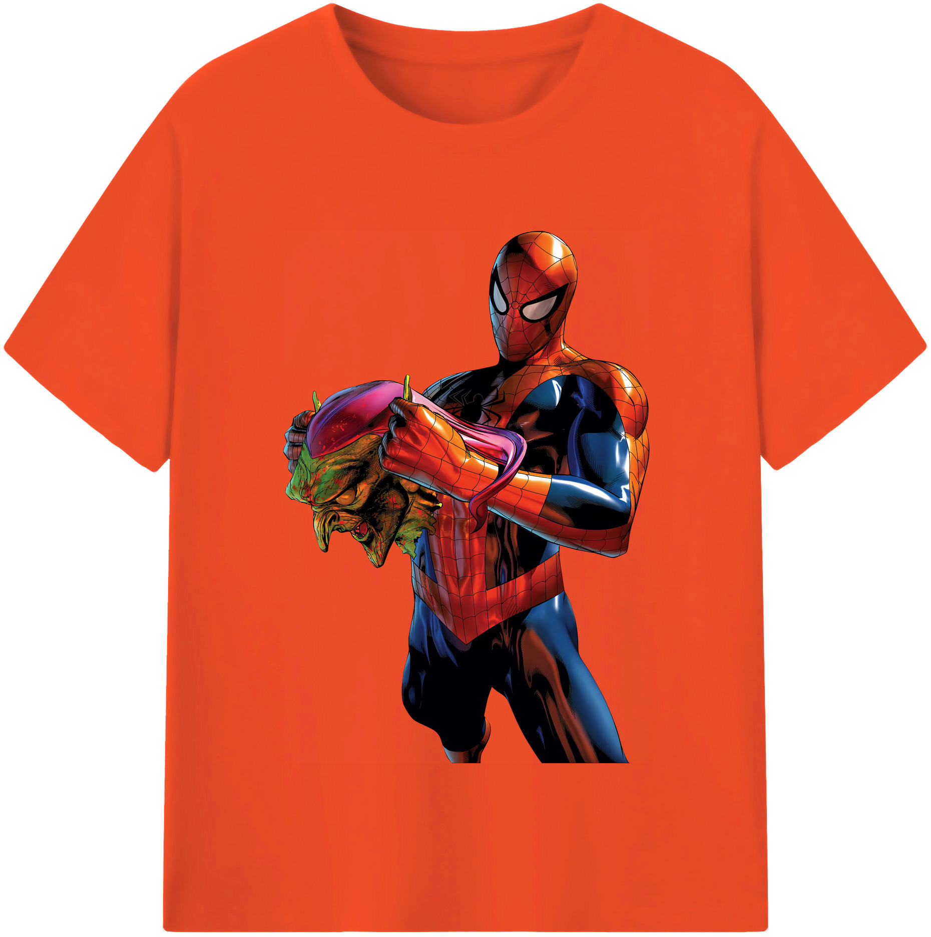 （画像用） Spider Man スパイダーマン 綿100％半袖Tシャツ（フロントプリント）