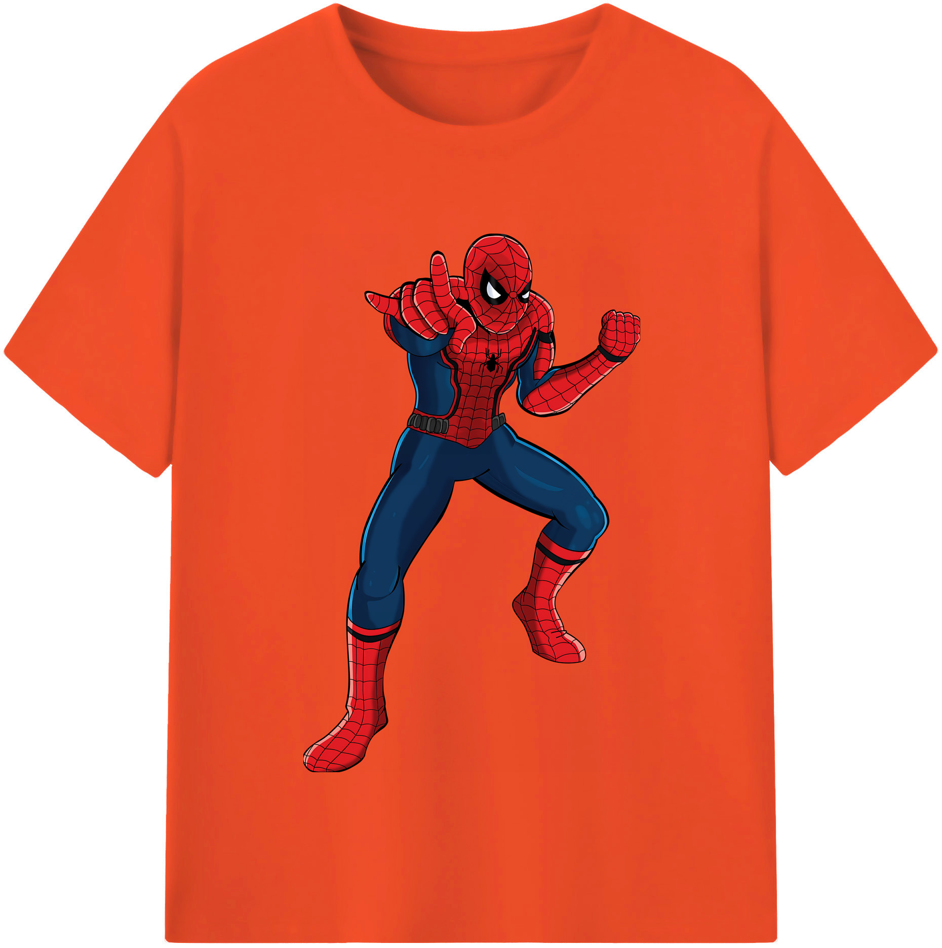 （画像用） Spider Man スパイダーマン 綿100％半袖Tシャツ（フロントプリント）
