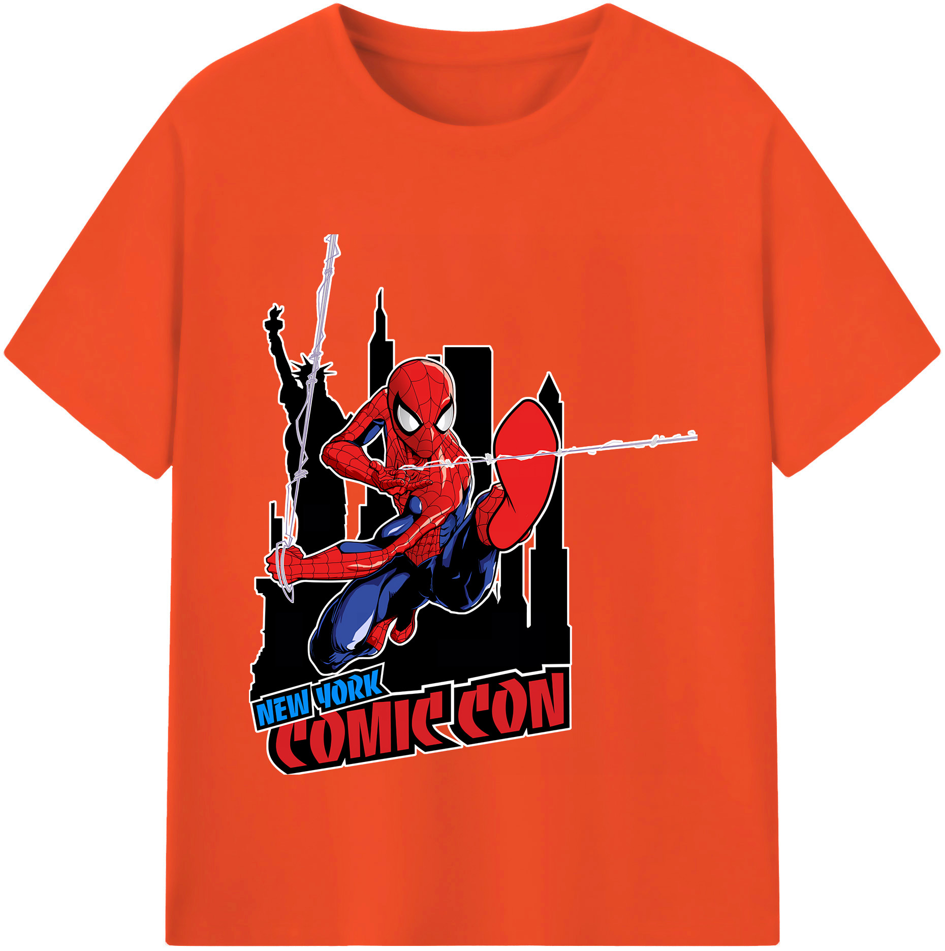 （画像用） Spider Man スパイダーマン 綿100％半袖Tシャツ（フロントプリント）