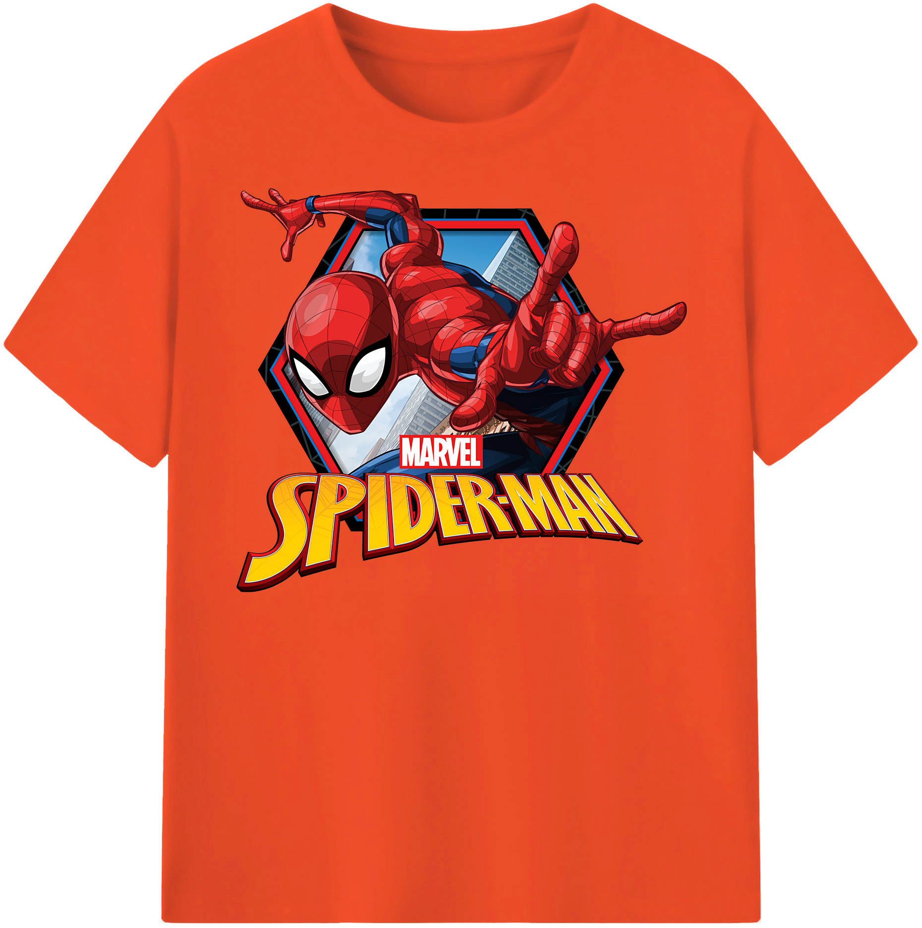 （画像用） Spider Man スパイダーマン 綿100％半袖Tシャツ（フロントプリント）