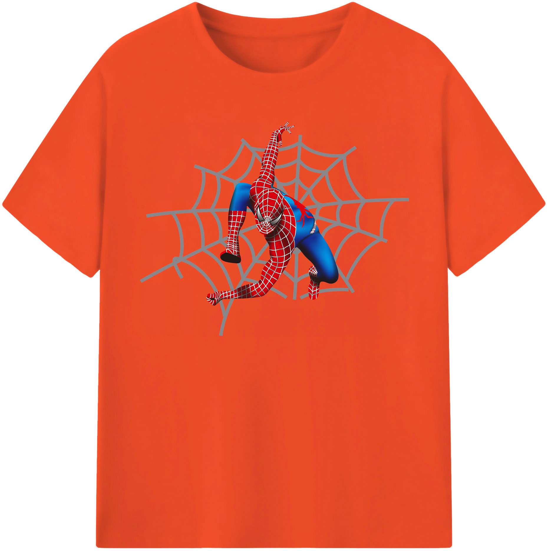 （画像用） Spider Man スパイダーマン 綿100％半袖Tシャツ（フロントプリント）