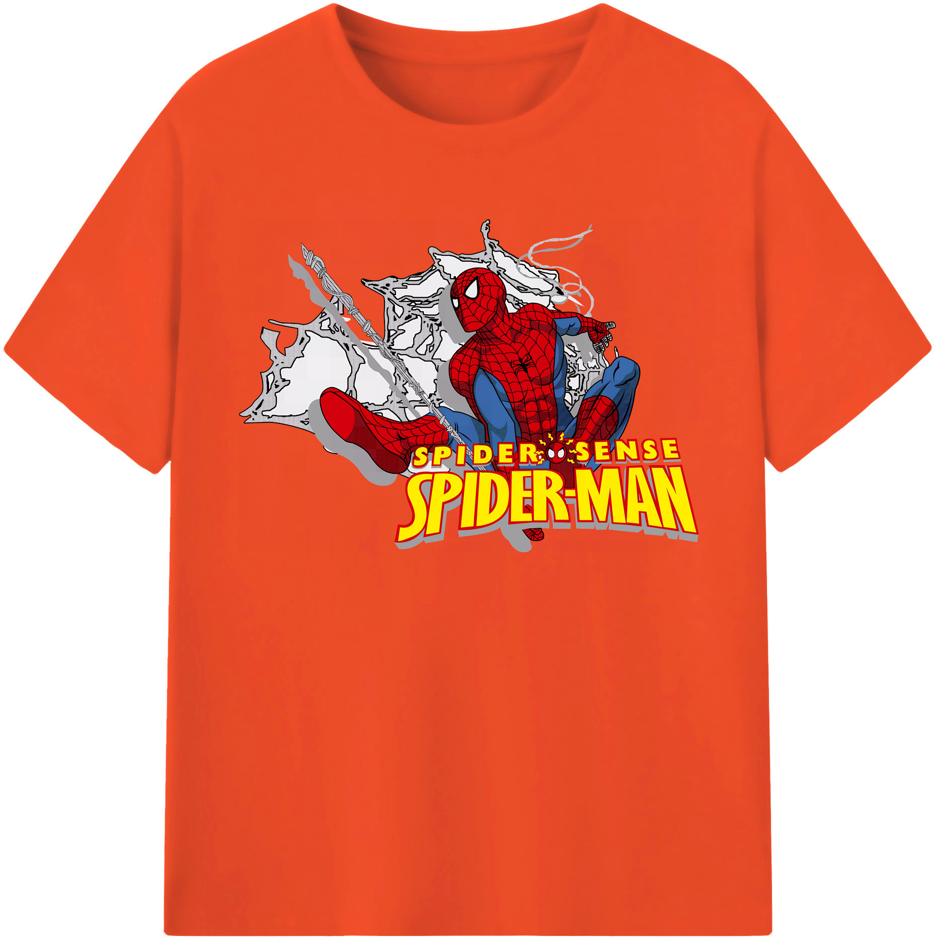 （画像用） Spider Man スパイダーマン 綿100％半袖Tシャツ（フロントプリント）