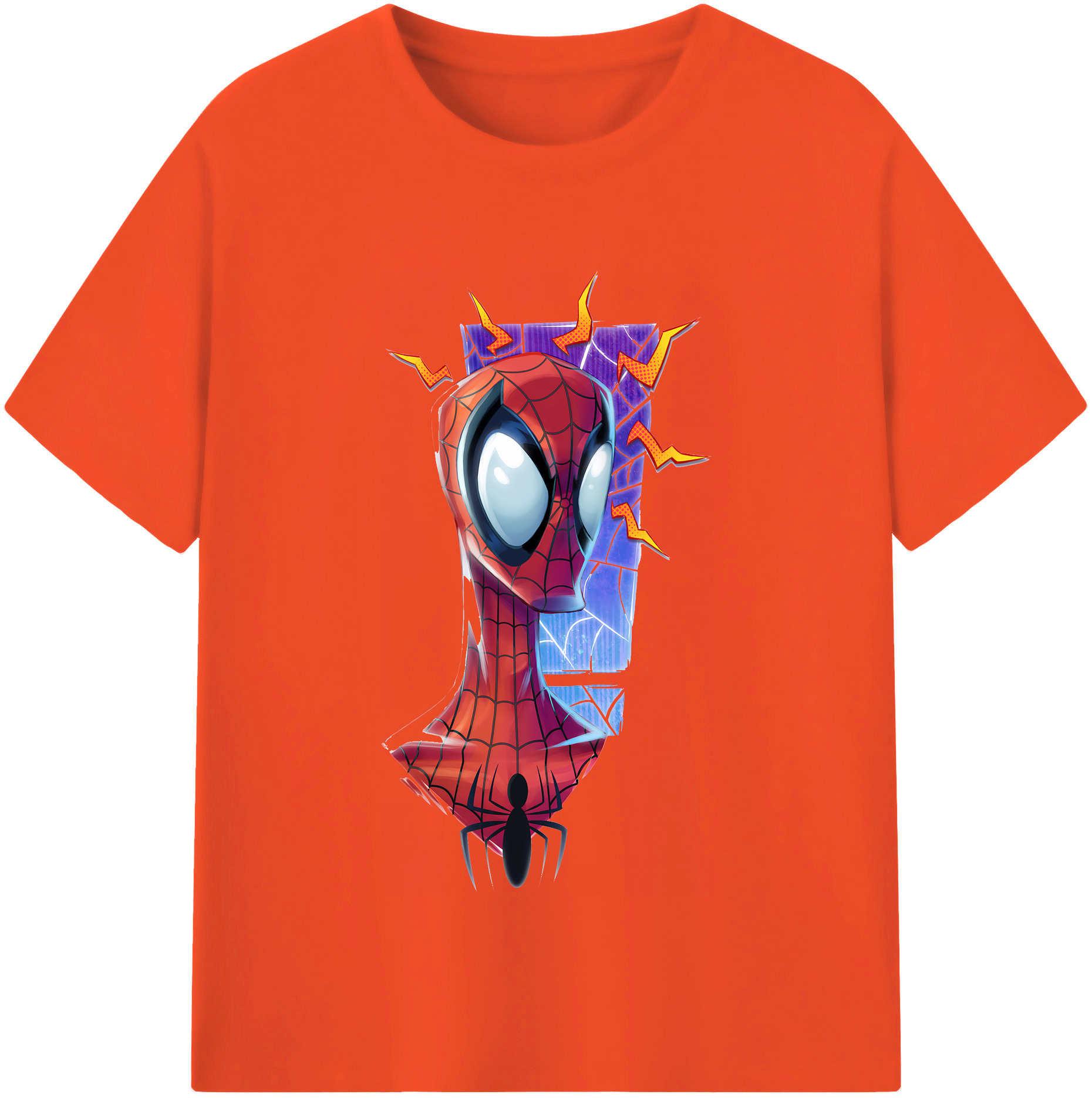 （画像用） Spider Man スパイダーマン 綿100％半袖Tシャツ（フロントプリント）