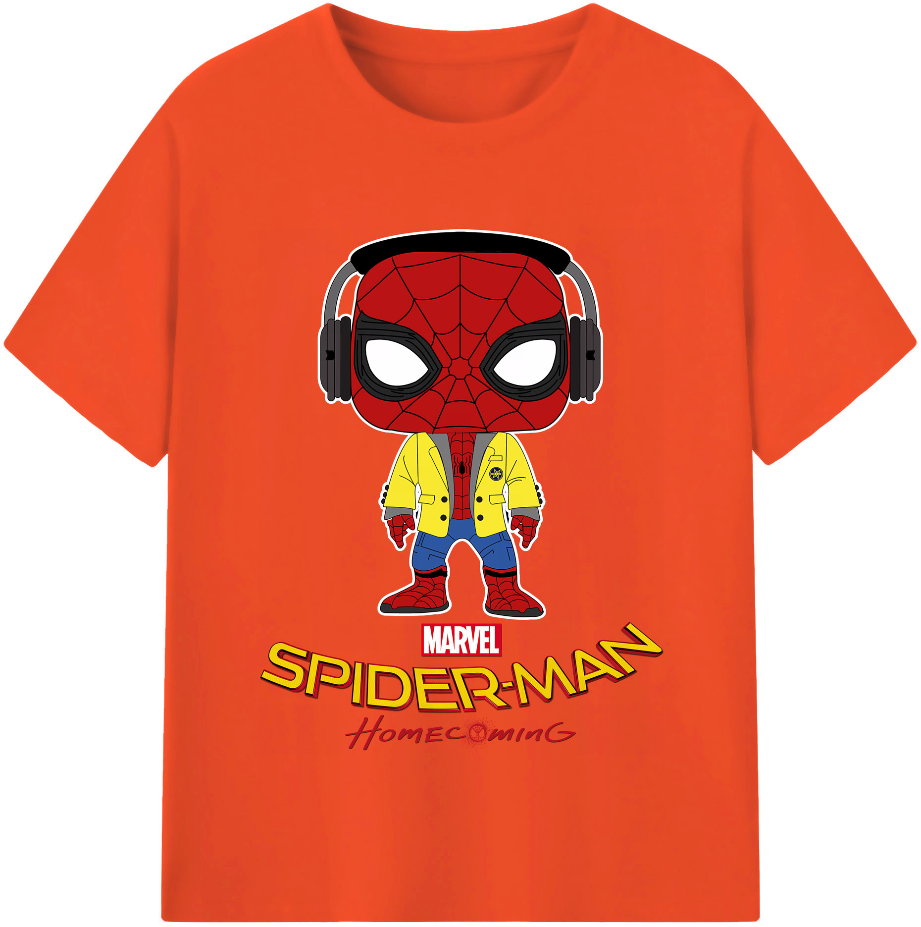 （画像用） Spider Man スパイダーマン 綿100％半袖Tシャツ（フロントプリント）