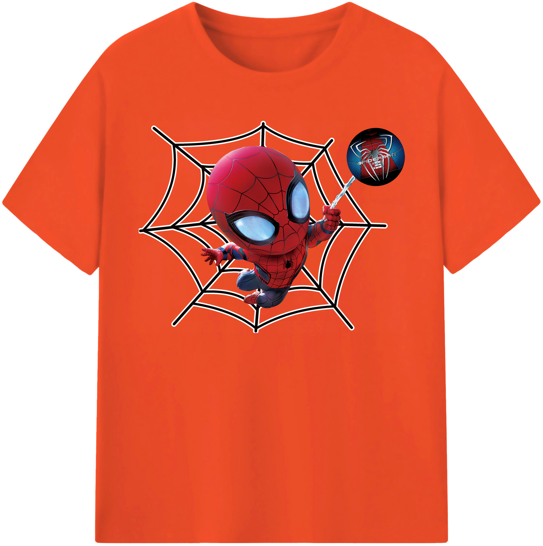 （画像用） Spider Man スパイダーマン 綿100％半袖Tシャツ（フロントプリント）