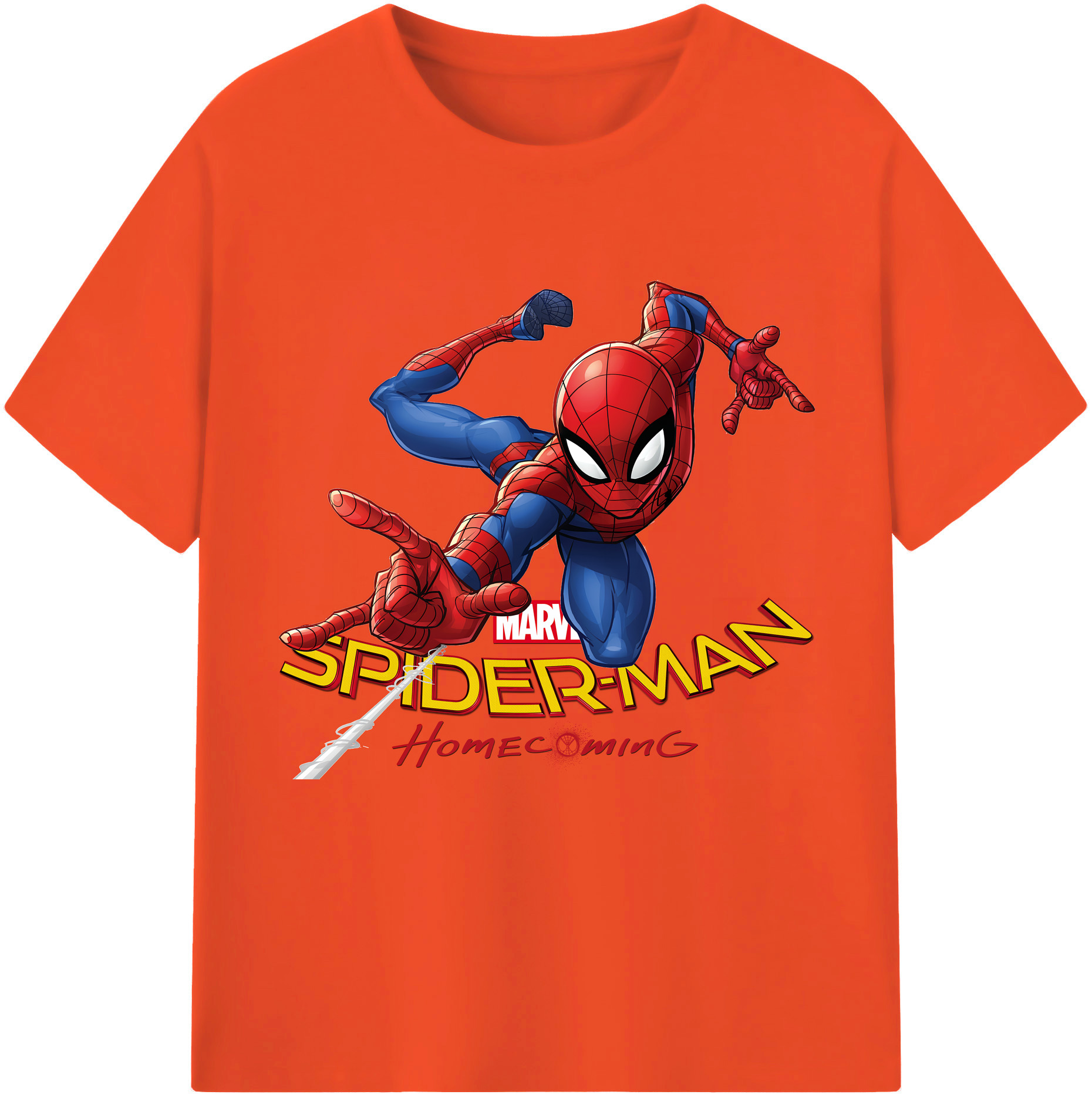 （画像用） Spider Man スパイダーマン 綿100％半袖Tシャツ（フロントプリント）
