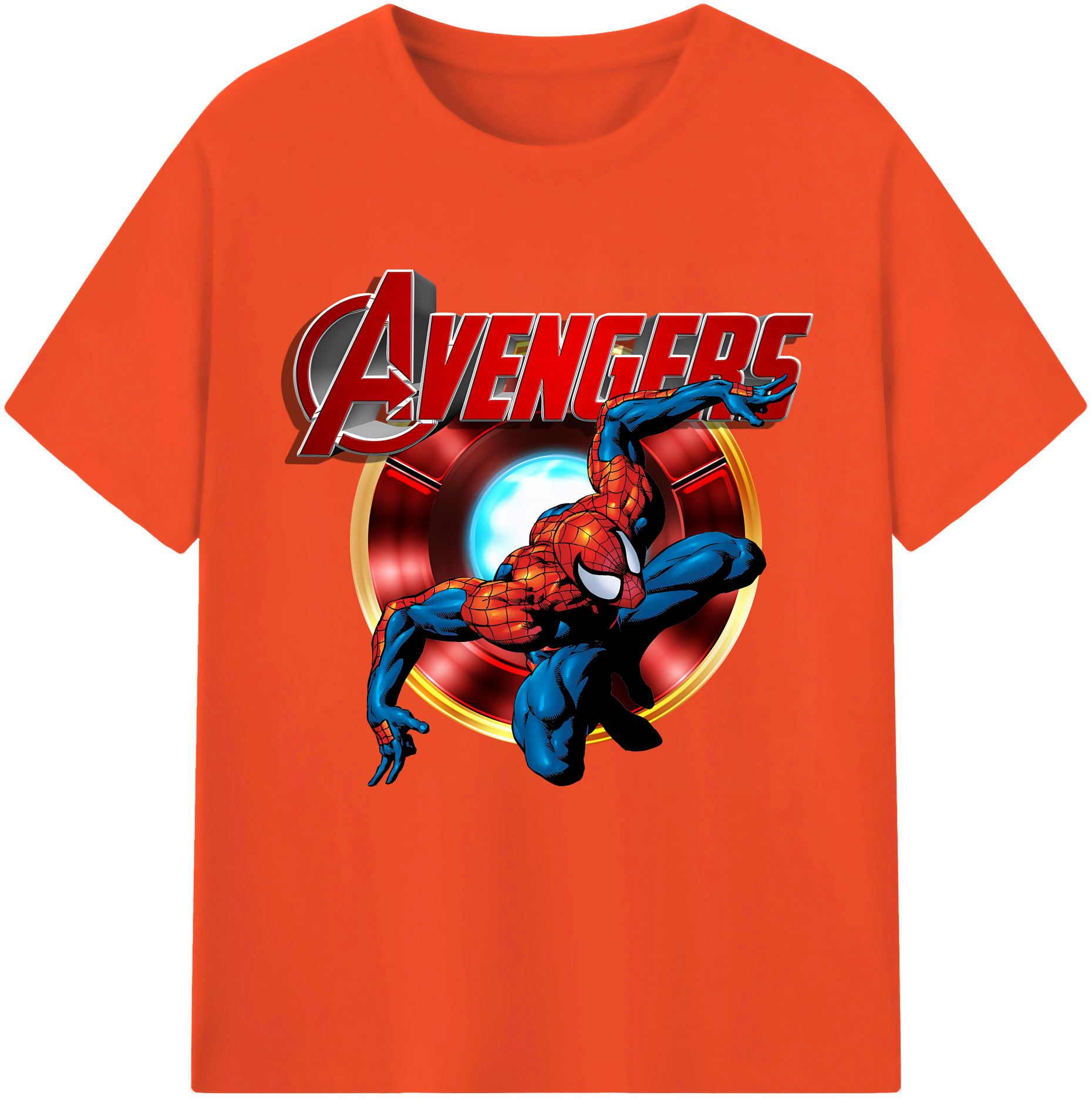 （画像用） Spider Man スパイダーマン 綿100％半袖Tシャツ（フロントプリント）