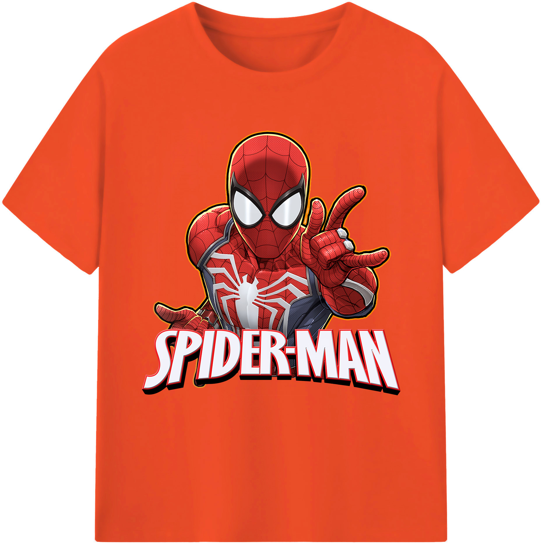 （画像用） Spider Man スパイダーマン 綿100％半袖Tシャツ（フロントプリント）