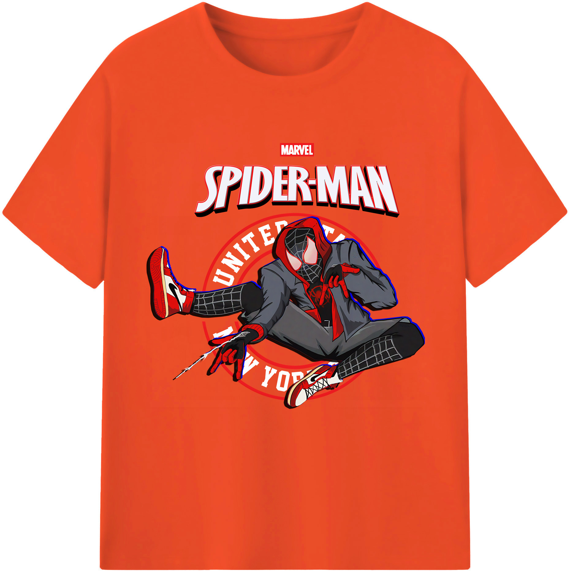 （画像用） Spider Man スパイダーマン 綿100％半袖Tシャツ（フロントプリント）