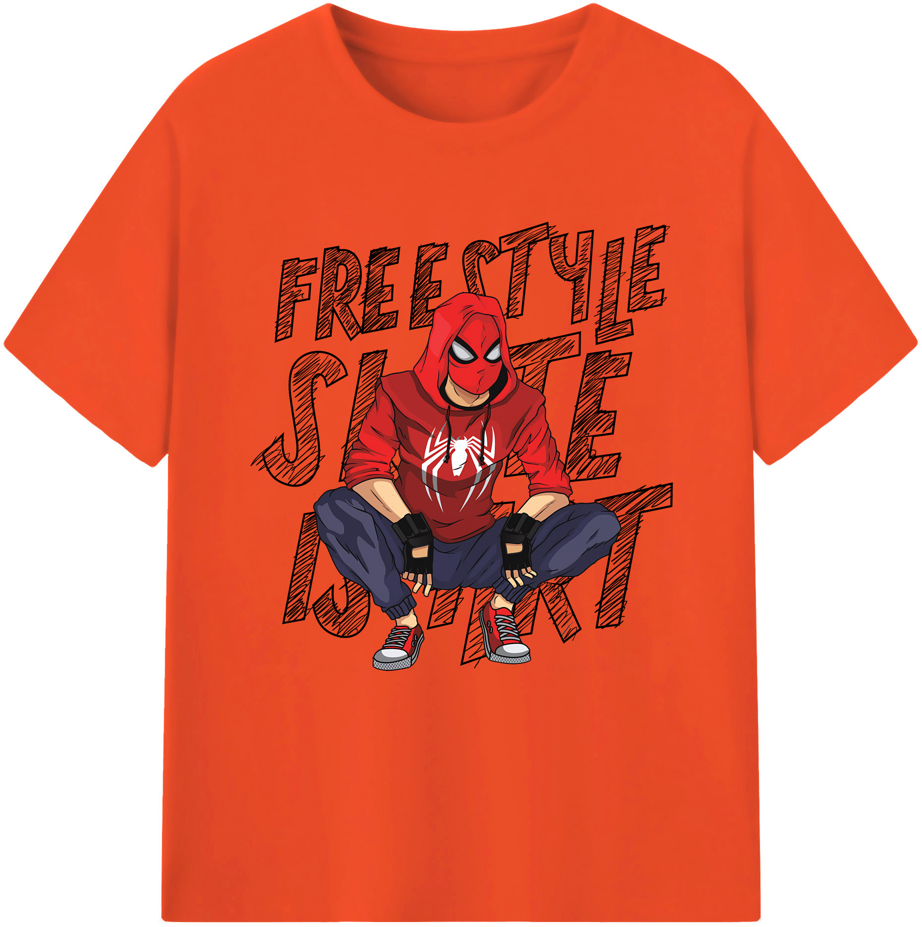 Spider Man スパイダーマン 綿100％半袖Tシャツ（フロントプリント）