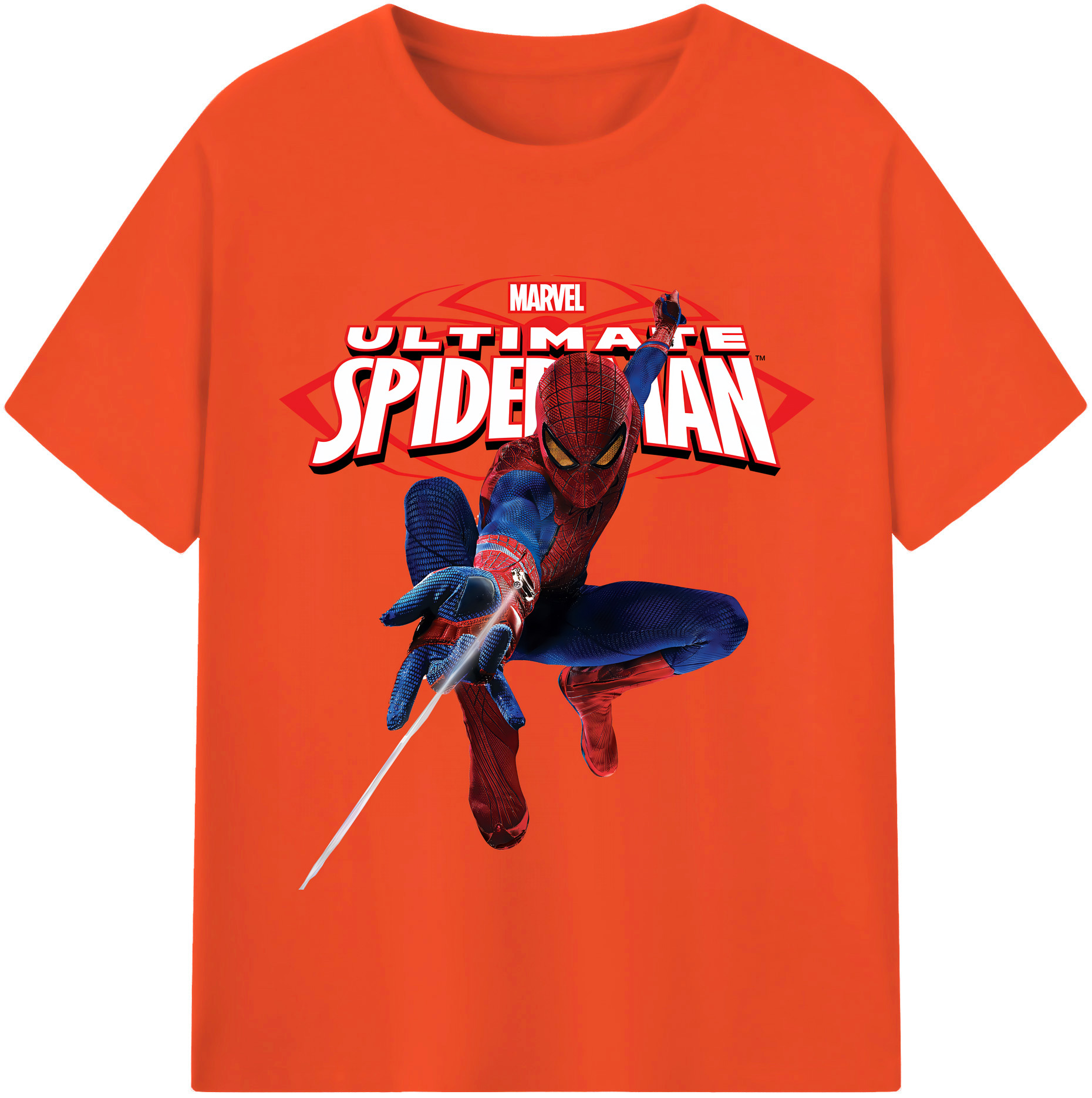 （画像用） Spider Man スパイダーマン 綿100％半袖Tシャツ（フロントプリント）