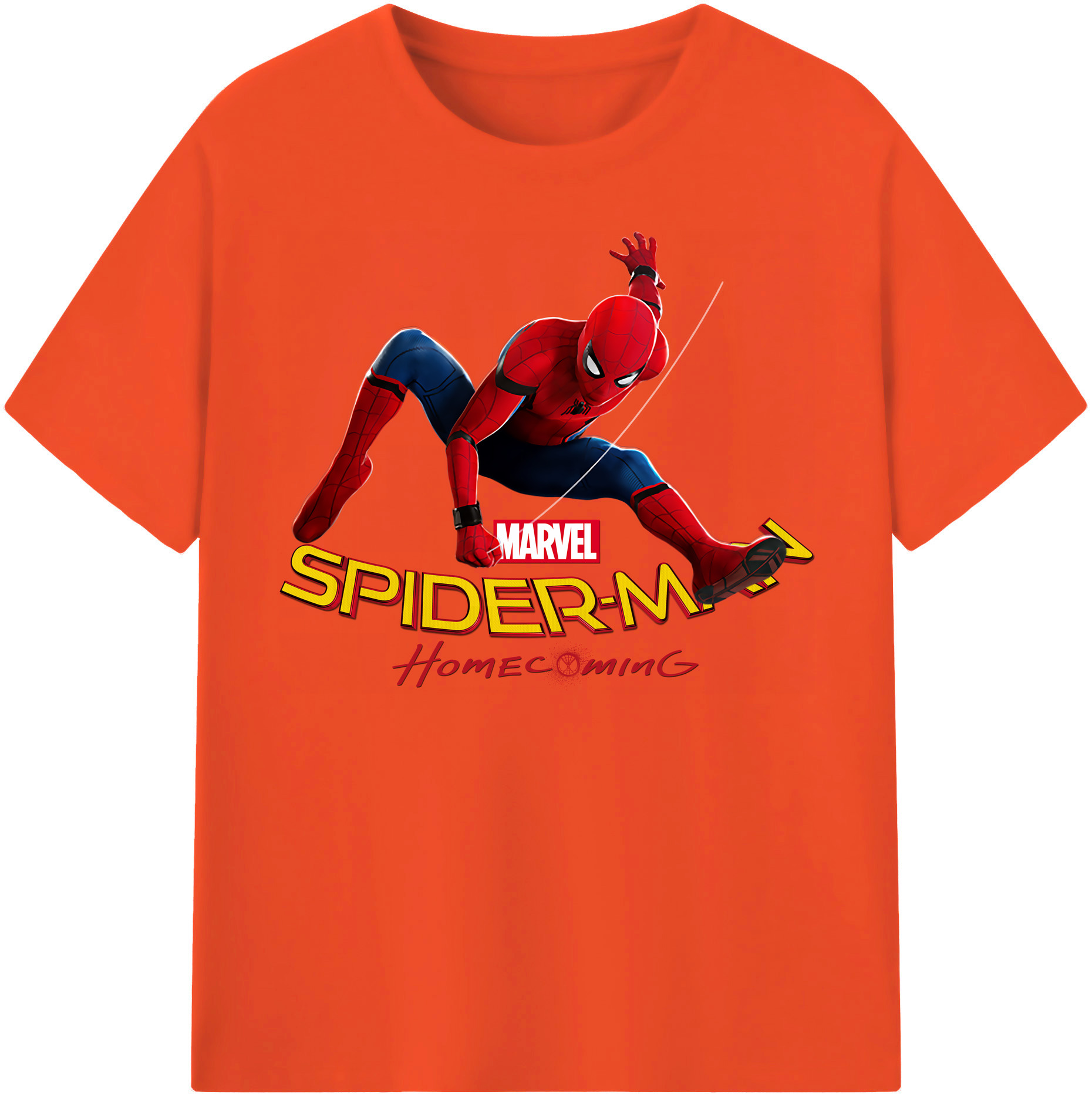 （画像用） Spider Man スパイダーマン 綿100％半袖Tシャツ（フロントプリント）
