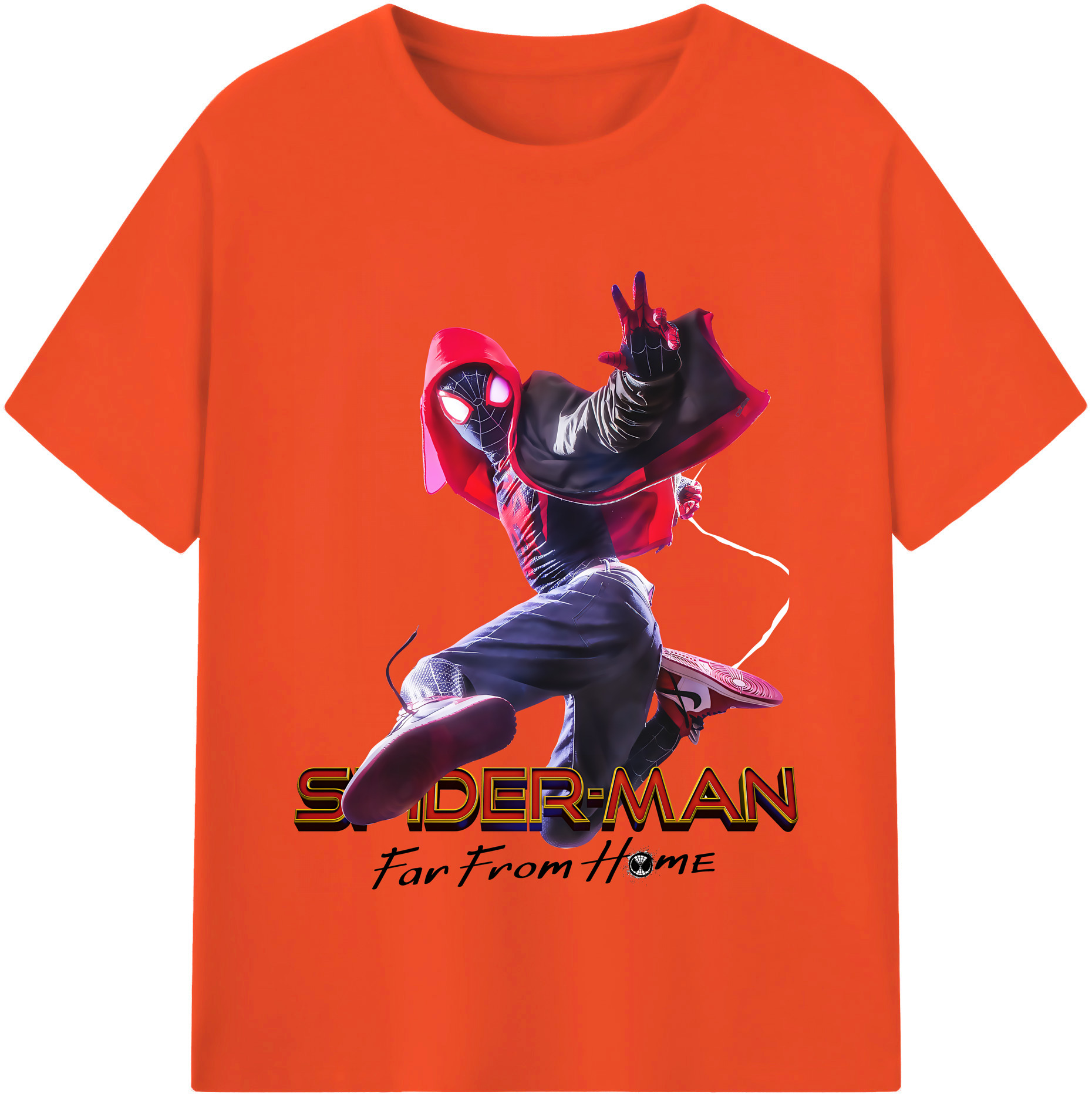 Spider Man スパイダーマン 綿100％半袖Tシャツ（フロントプリント）