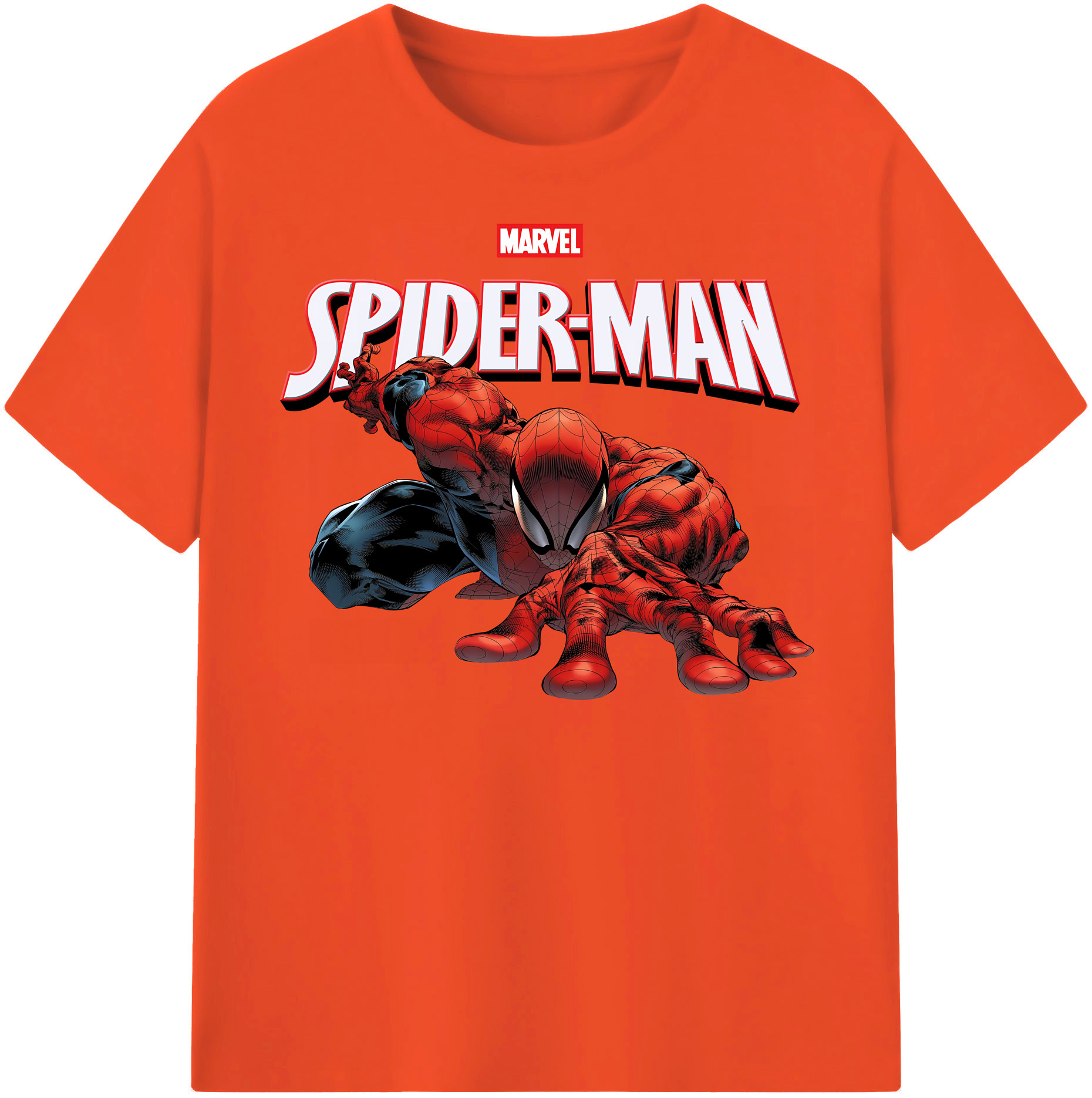 （画像用） Spider Man スパイダーマン 綿100％半袖Tシャツ（フロントプリント）