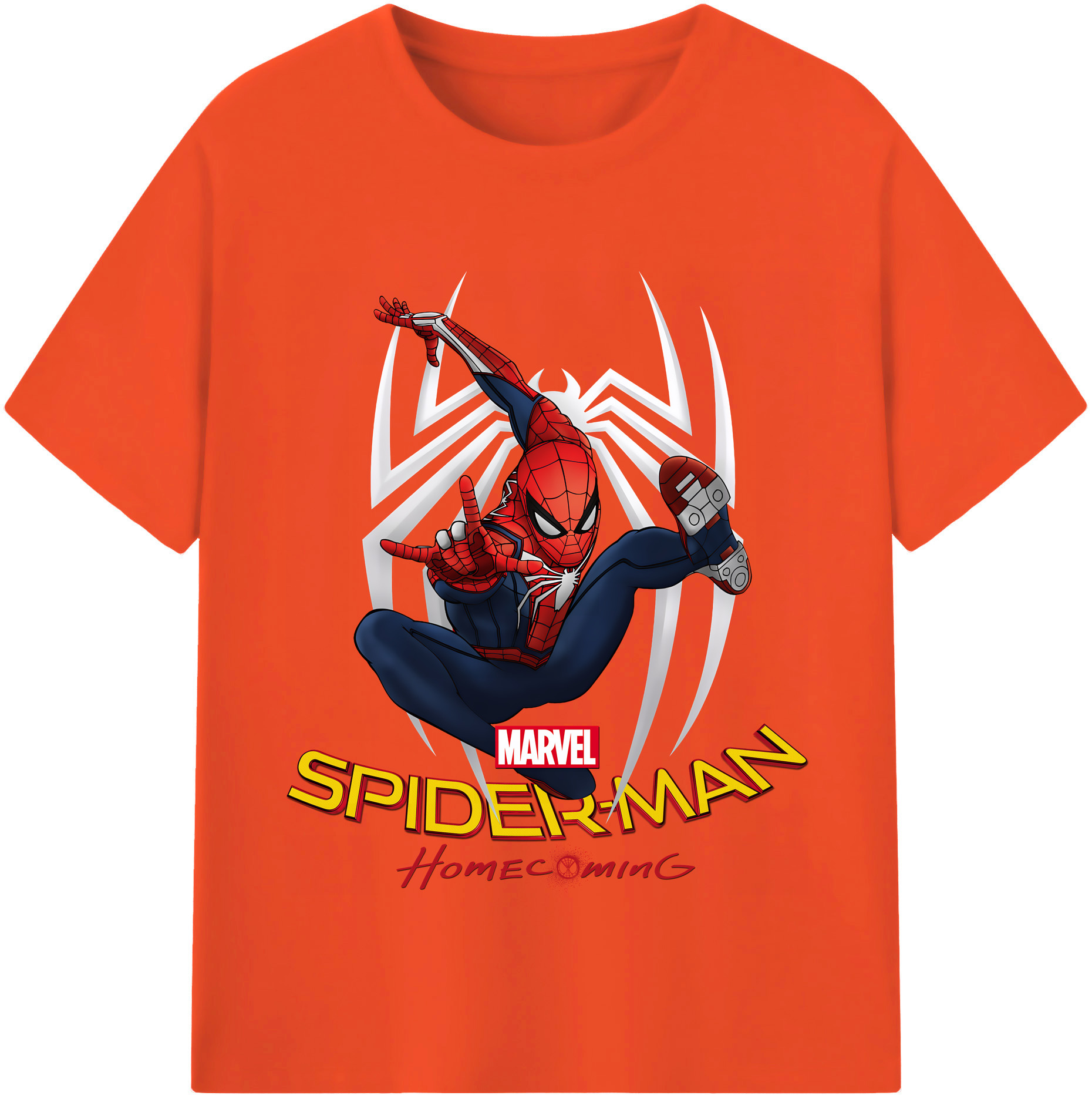 （画像用） Spider Man スパイダーマン 綿100％半袖Tシャツ（フロントプリント）