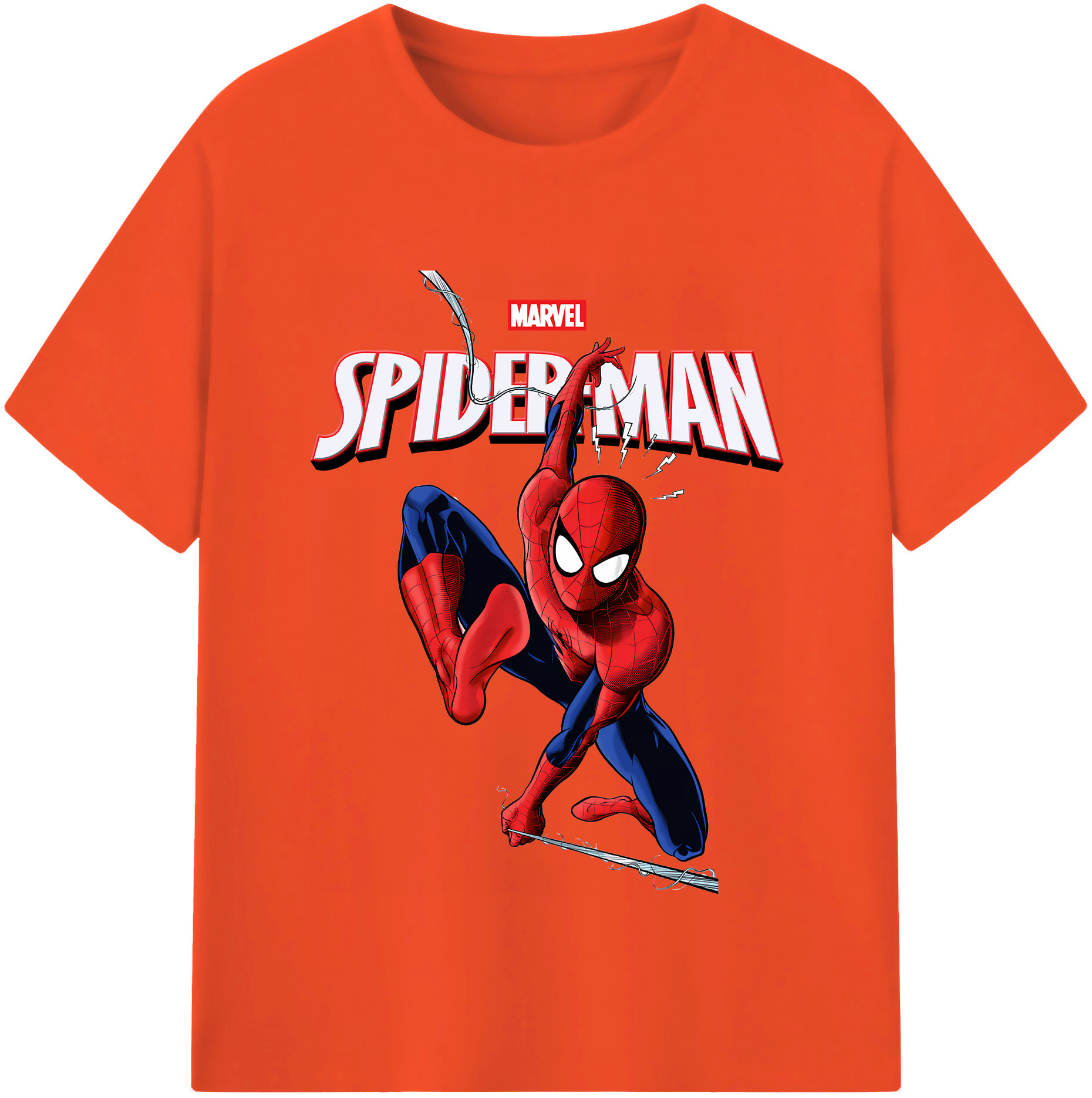 （画像用） Spider Man スパイダーマン 綿100％半袖Tシャツ（フロントプリント）