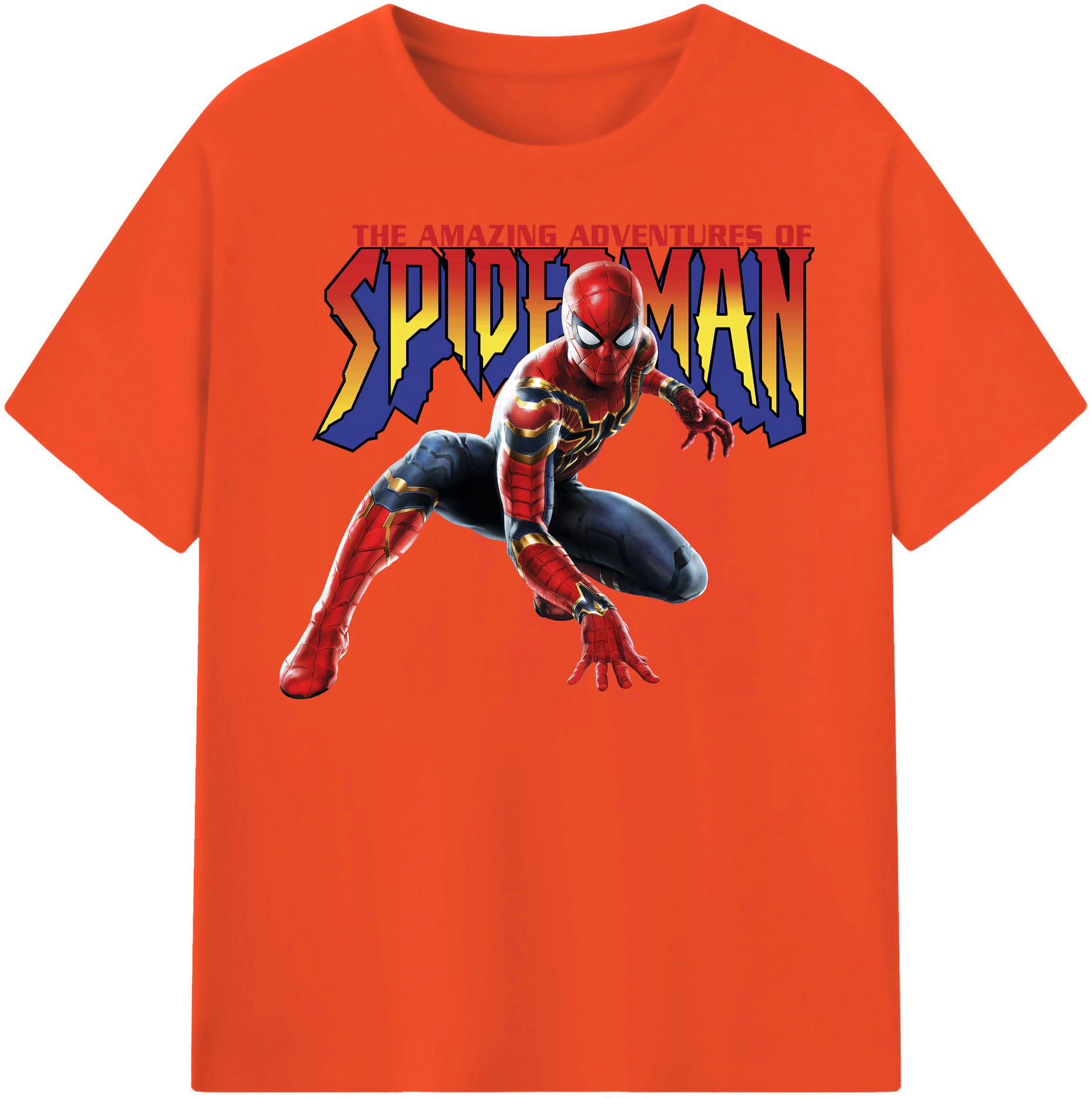 Spider Man スパイダーマン 綿100％半袖Tシャツ（フロントプリント）