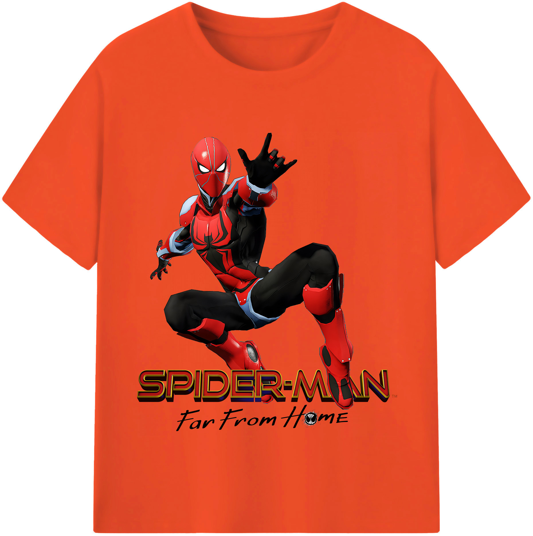 （画像用） Spider Man スパイダーマン 綿100％半袖Tシャツ（フロントプリント）