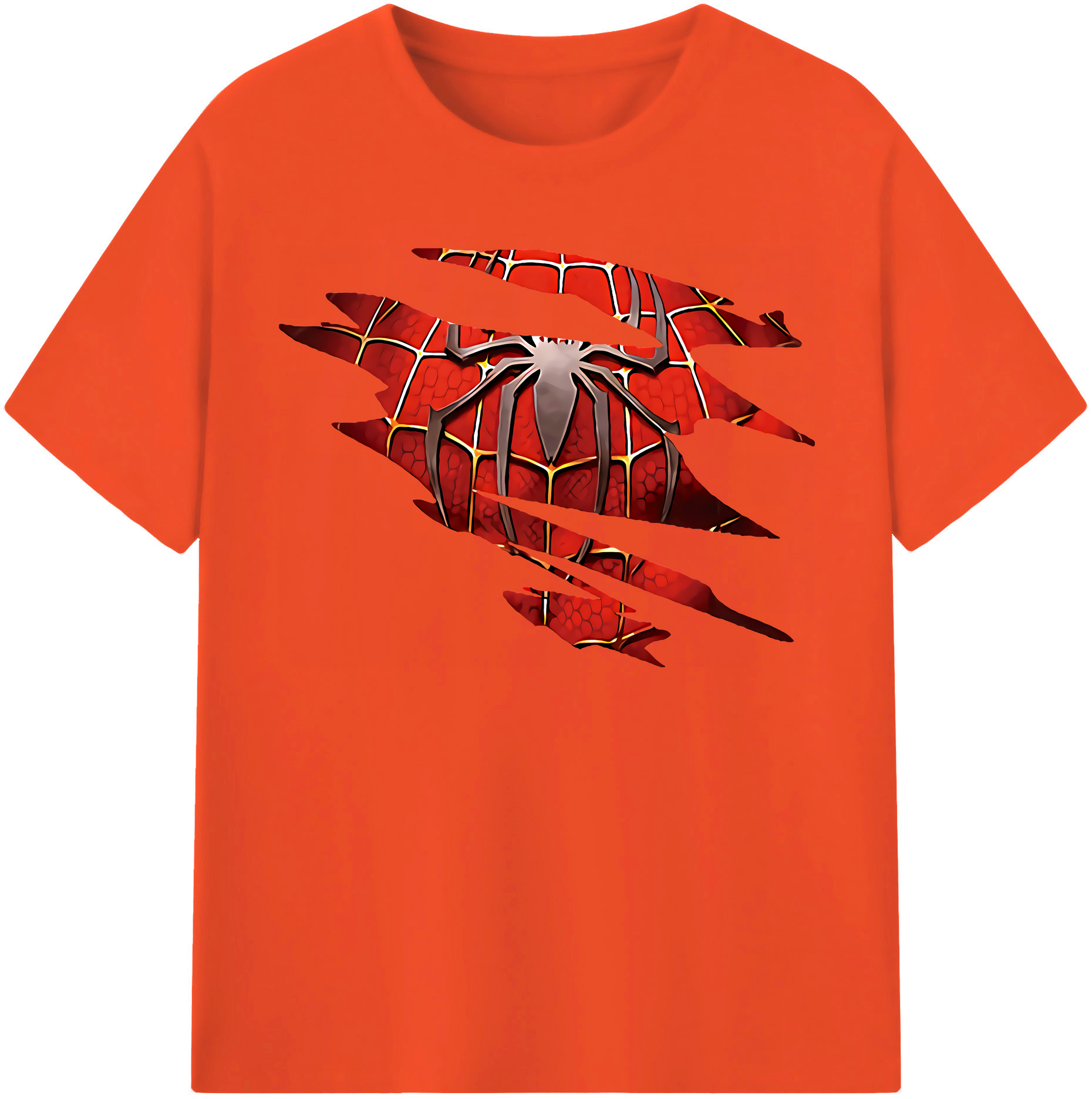 （画像用） Spider Man スパイダーマン 綿100％半袖Tシャツ（フロントプリント）