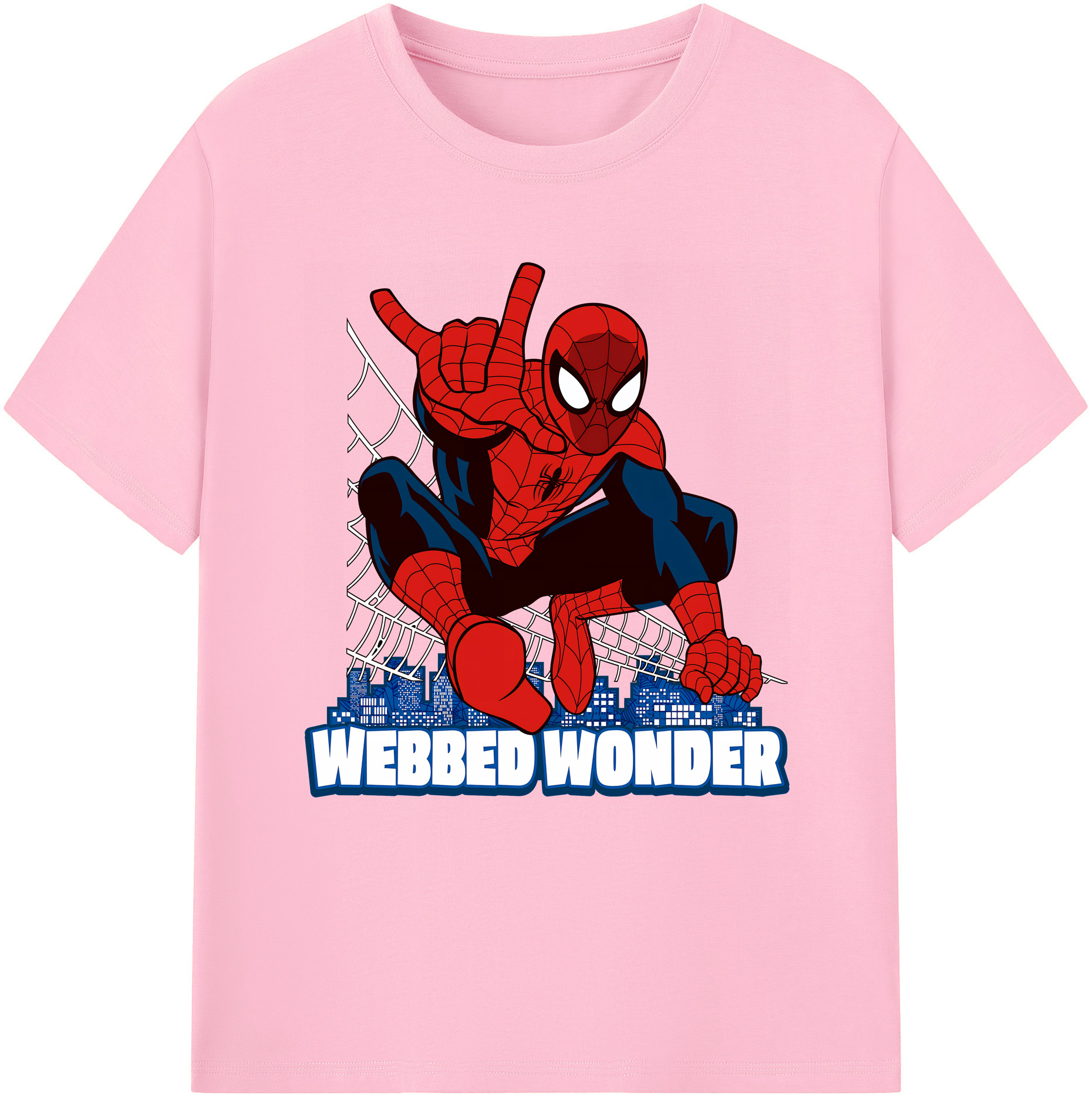 （画像用） Spider Man スパイダーマン 綿100％半袖Tシャツ（フロントプリント）