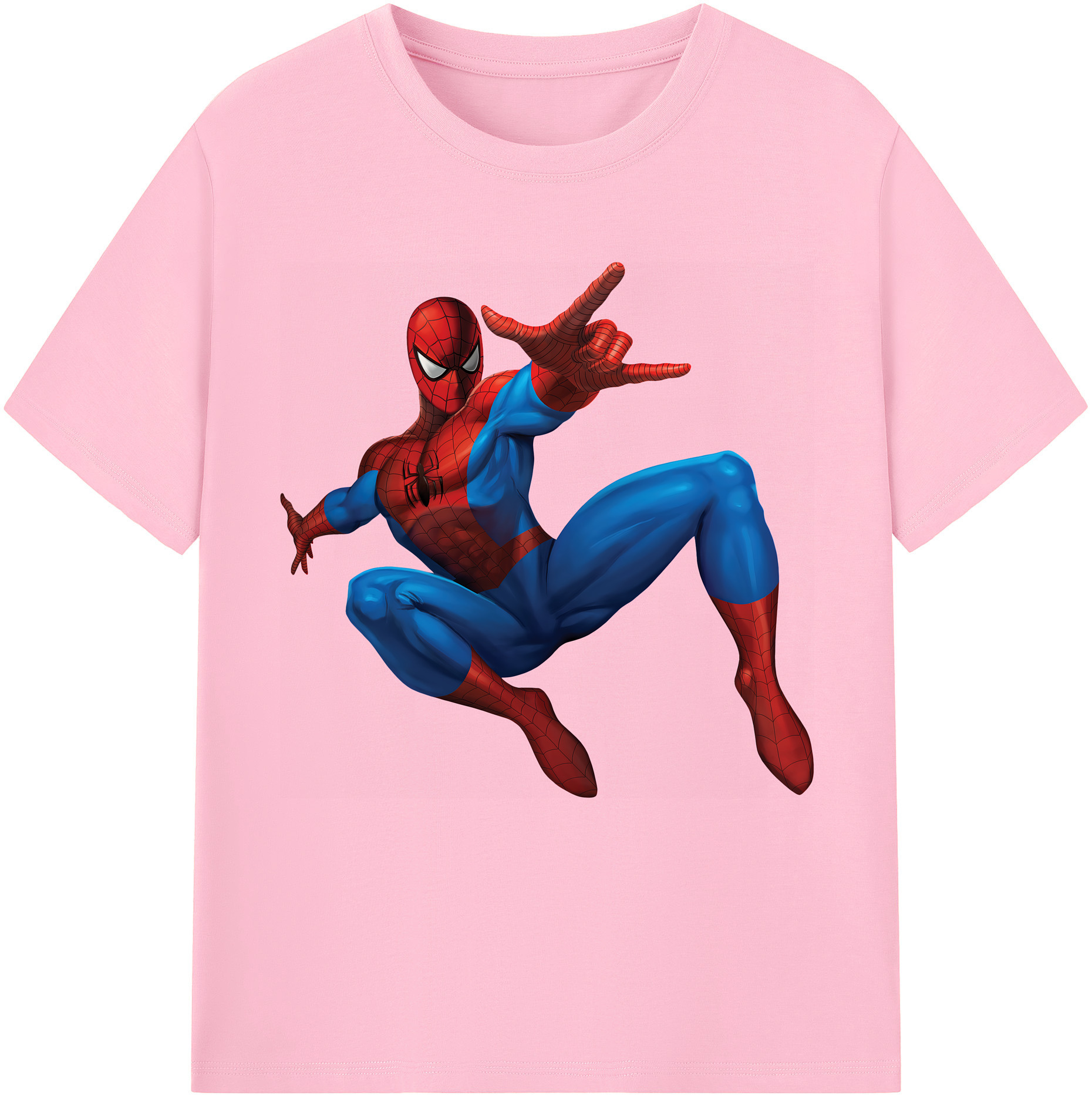 （画像用） Spider Man スパイダーマン 綿100％半袖Tシャツ（フロントプリント）