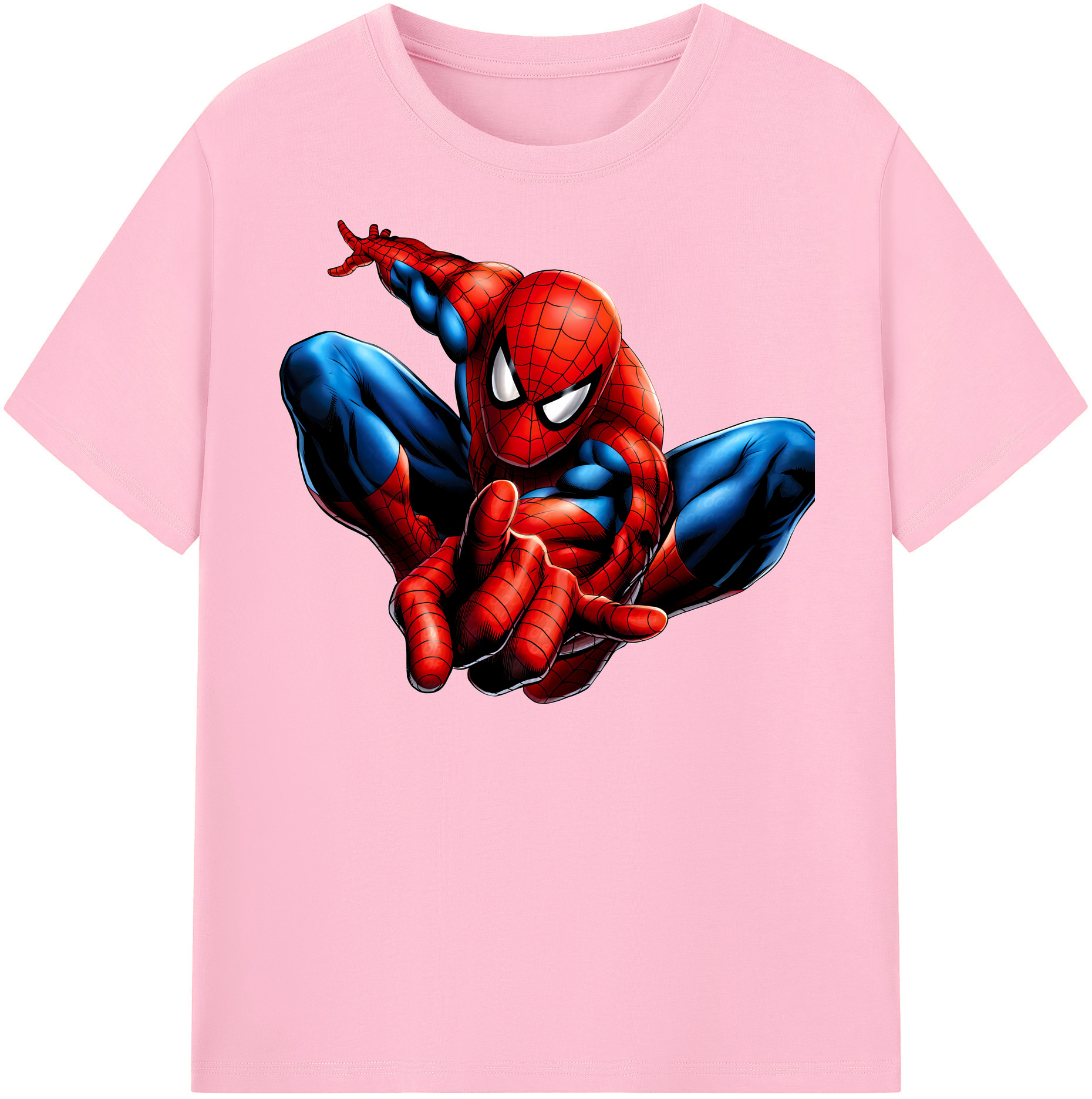 （画像用） Spider Man スパイダーマン 綿100％半袖Tシャツ（フロントプリント）