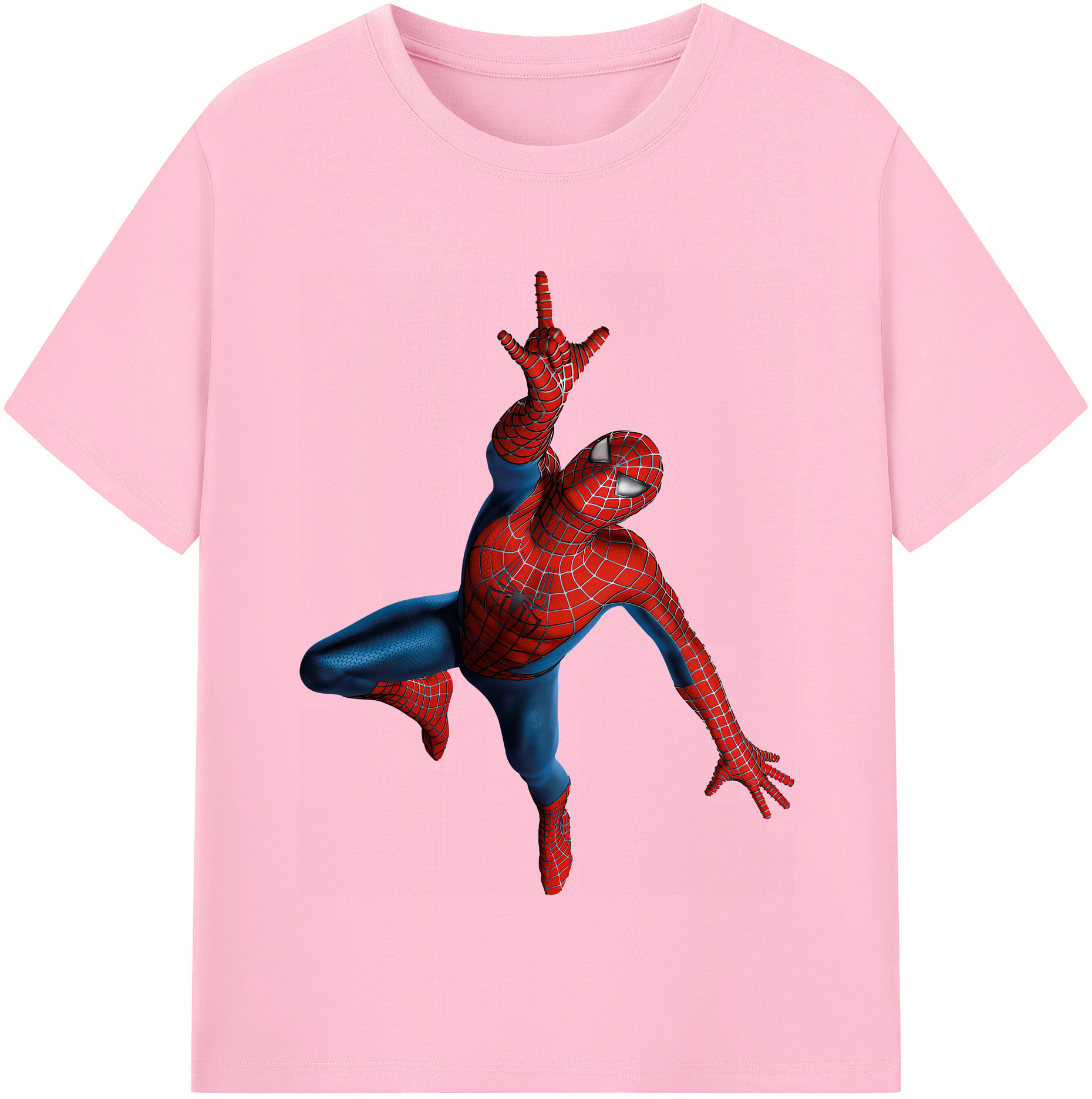 （画像用） Spider Man スパイダーマン 綿100％半袖Tシャツ（フロントプリント）