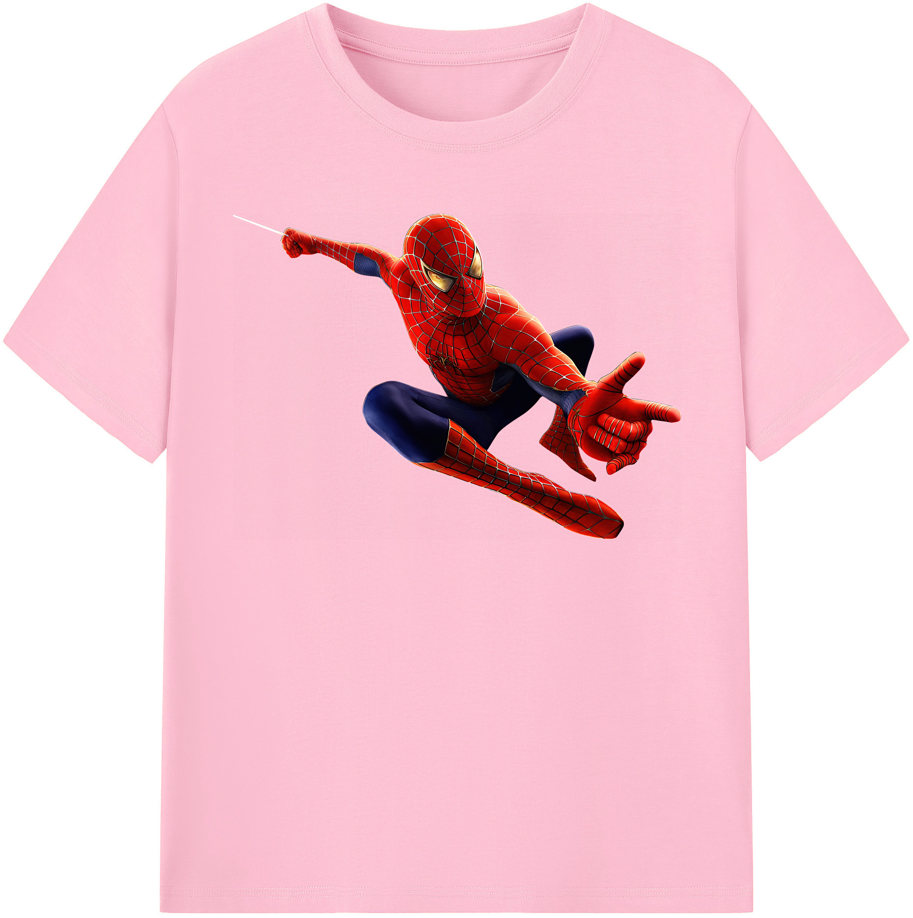 （画像用） Spider Man スパイダーマン 綿100％半袖Tシャツ（フロントプリント）