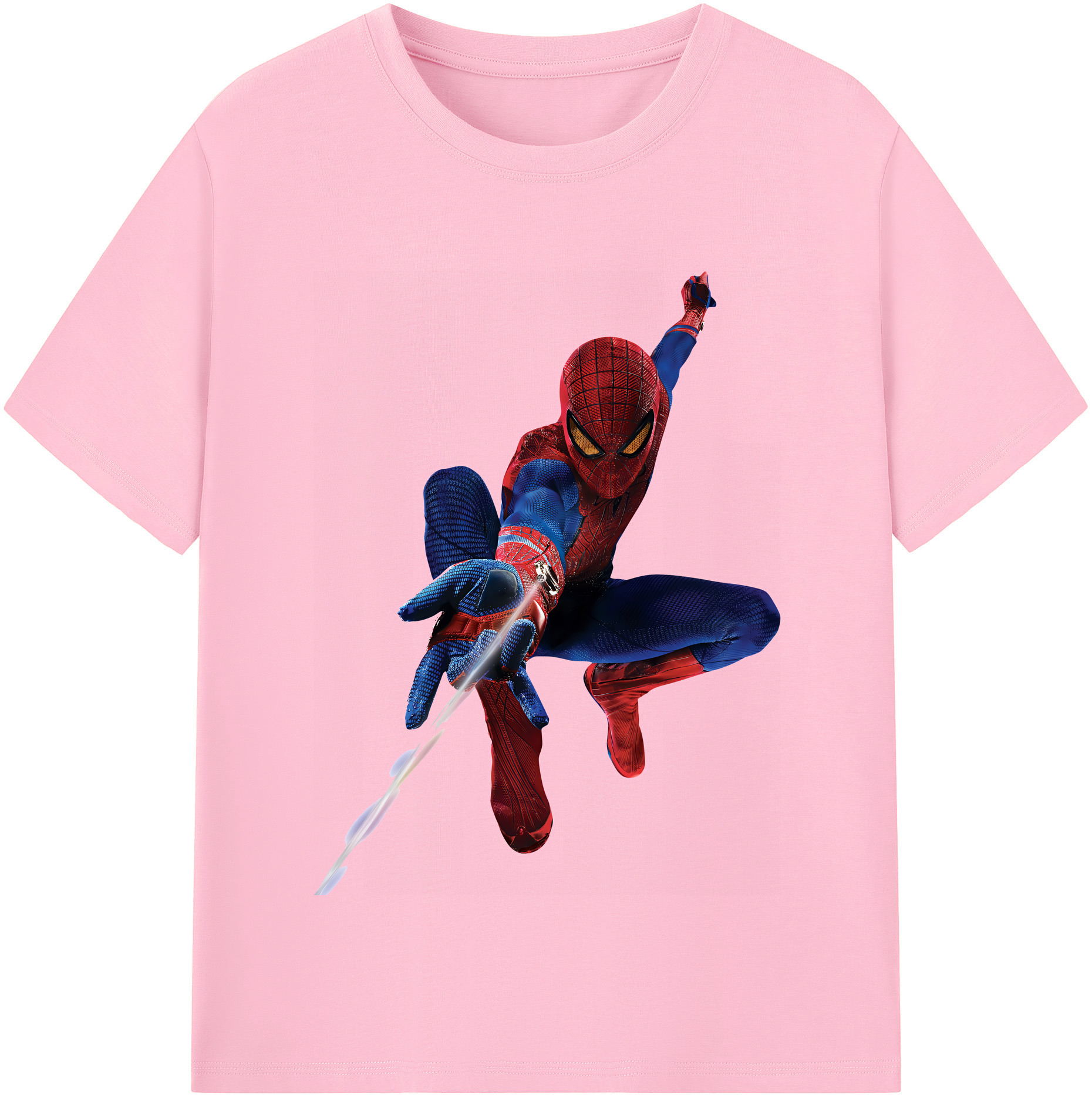 （画像用） Spider Man スパイダーマン 綿100％半袖Tシャツ（フロントプリント）