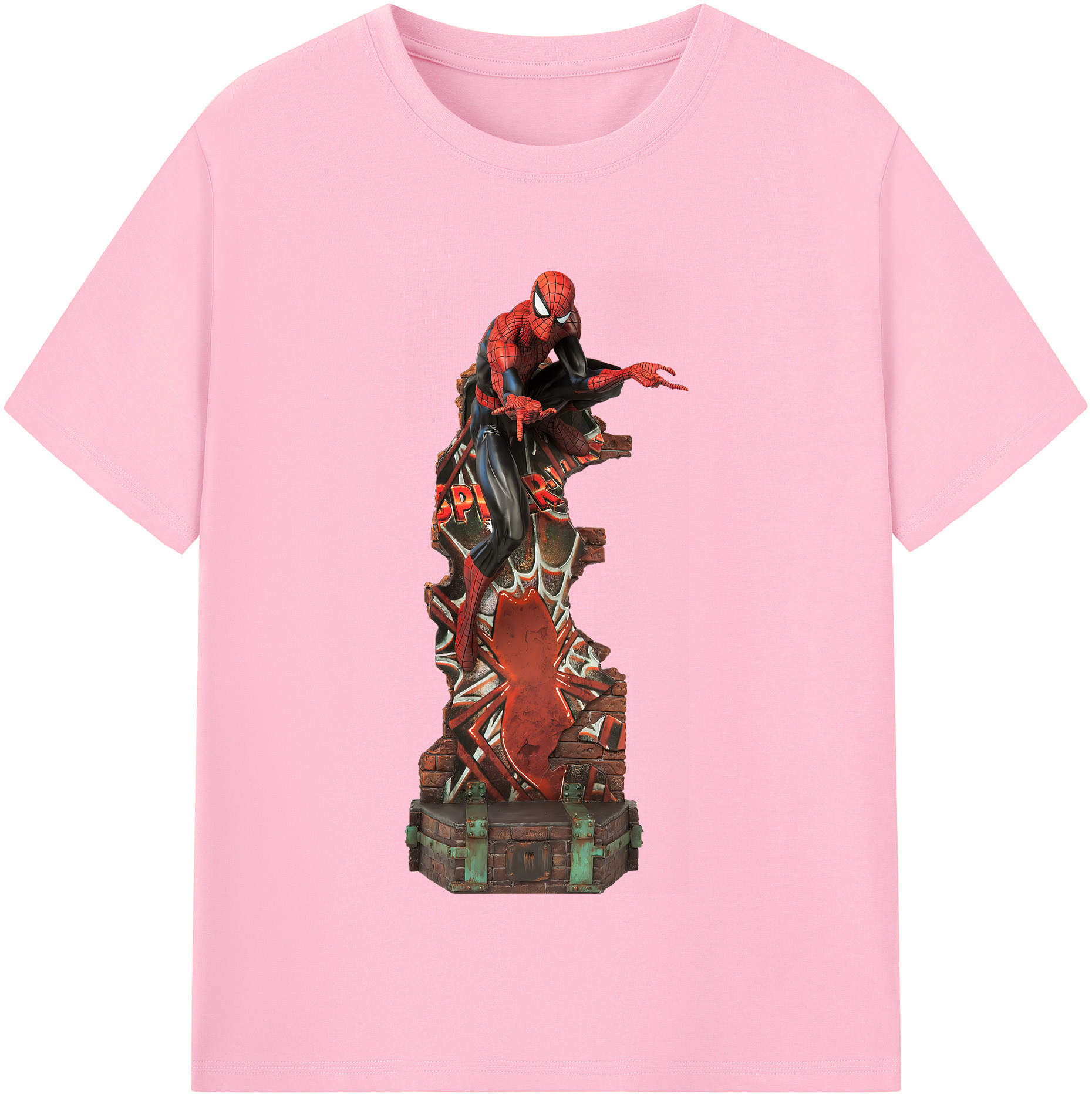（画像用） Spider Man スパイダーマン 綿100％半袖Tシャツ（フロントプリント）