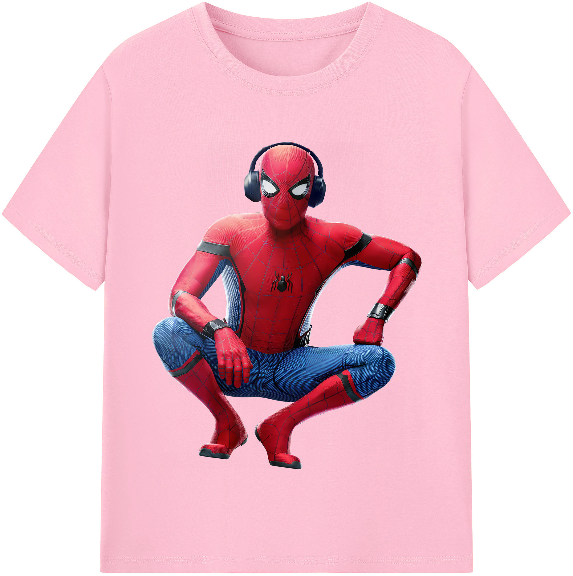 （画像用） Spider Man スパイダーマン 綿100％半袖Tシャツ（フロントプリント）