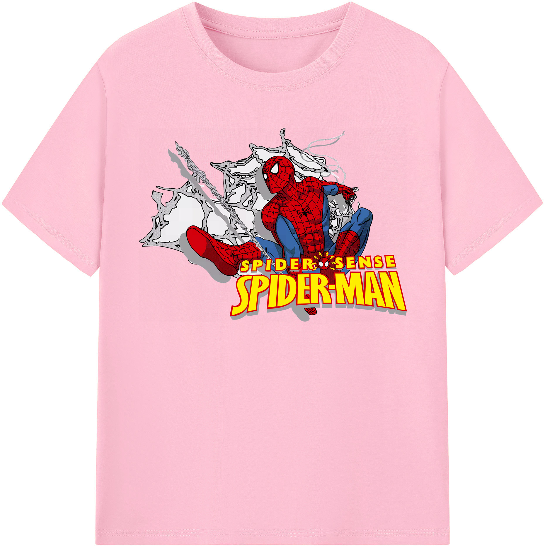 （画像用） Spider Man スパイダーマン 綿100％半袖Tシャツ（フロントプリント）