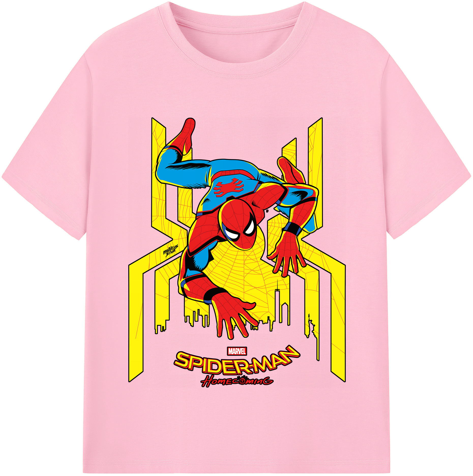 （画像用） Spider Man スパイダーマン 綿100％半袖Tシャツ（フロントプリント）