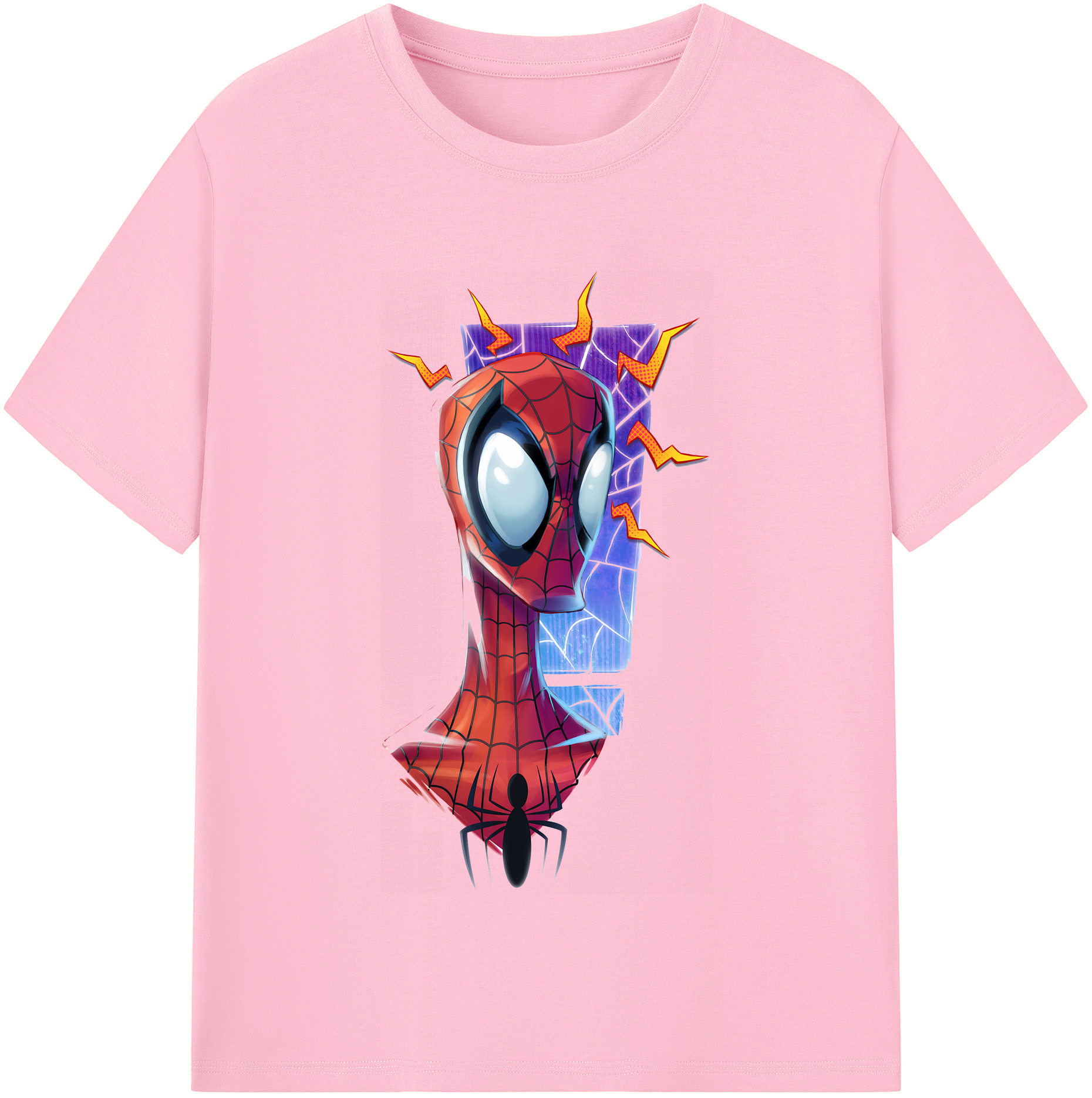 （画像用） Spider Man スパイダーマン 綿100％半袖Tシャツ（フロントプリント）