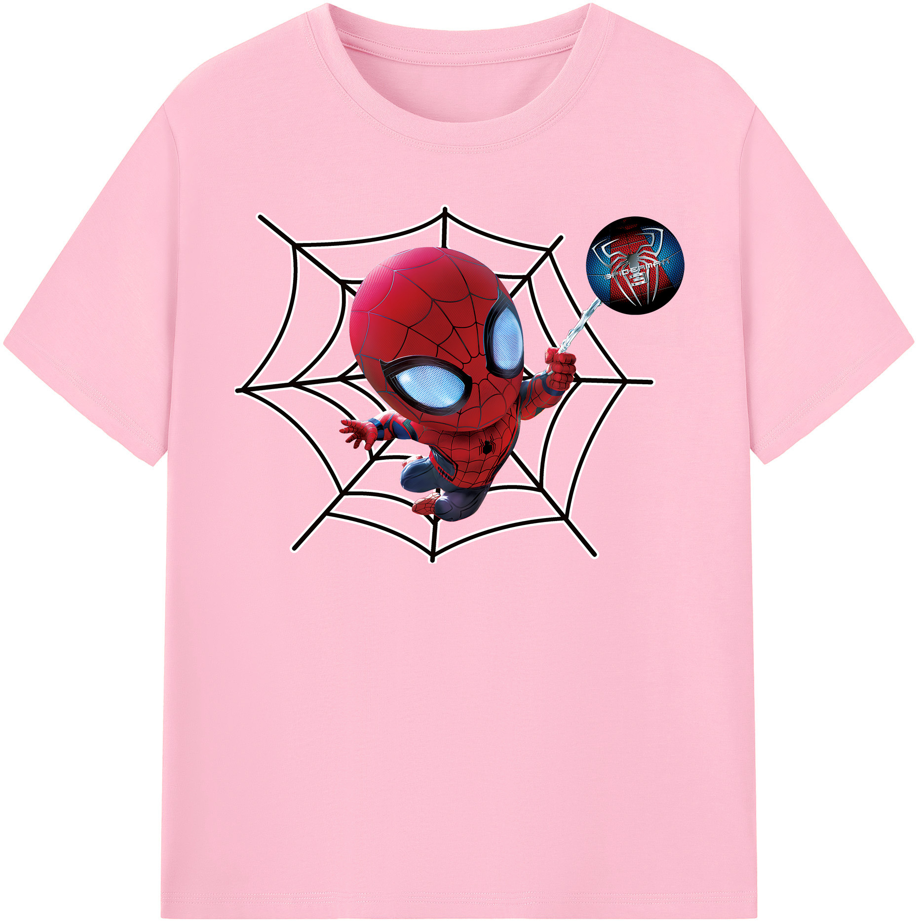 （画像用） Spider Man スパイダーマン 綿100％半袖Tシャツ（フロントプリント）