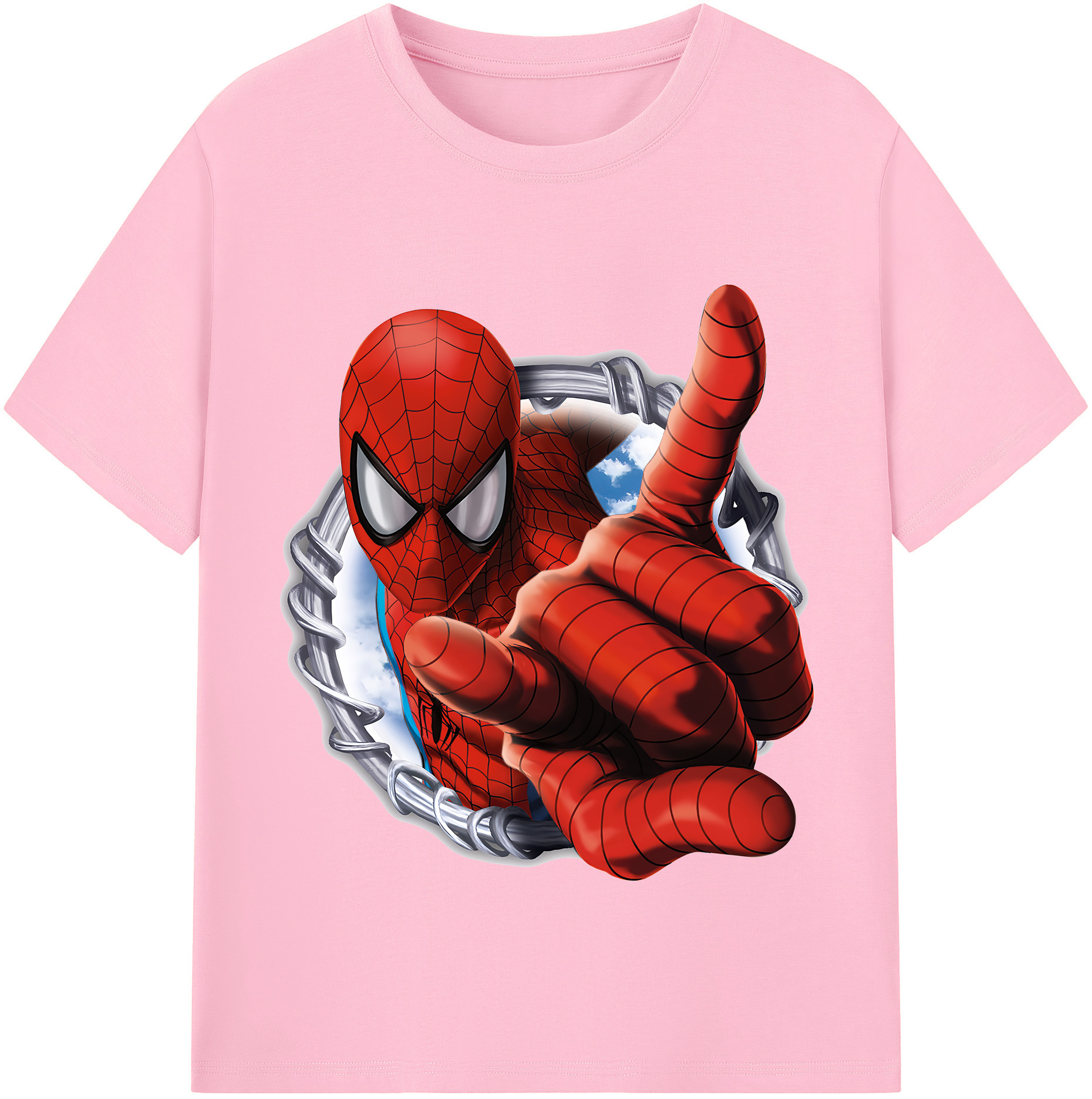 （画像用） Spider Man スパイダーマン 綿100％半袖Tシャツ（フロントプリント）