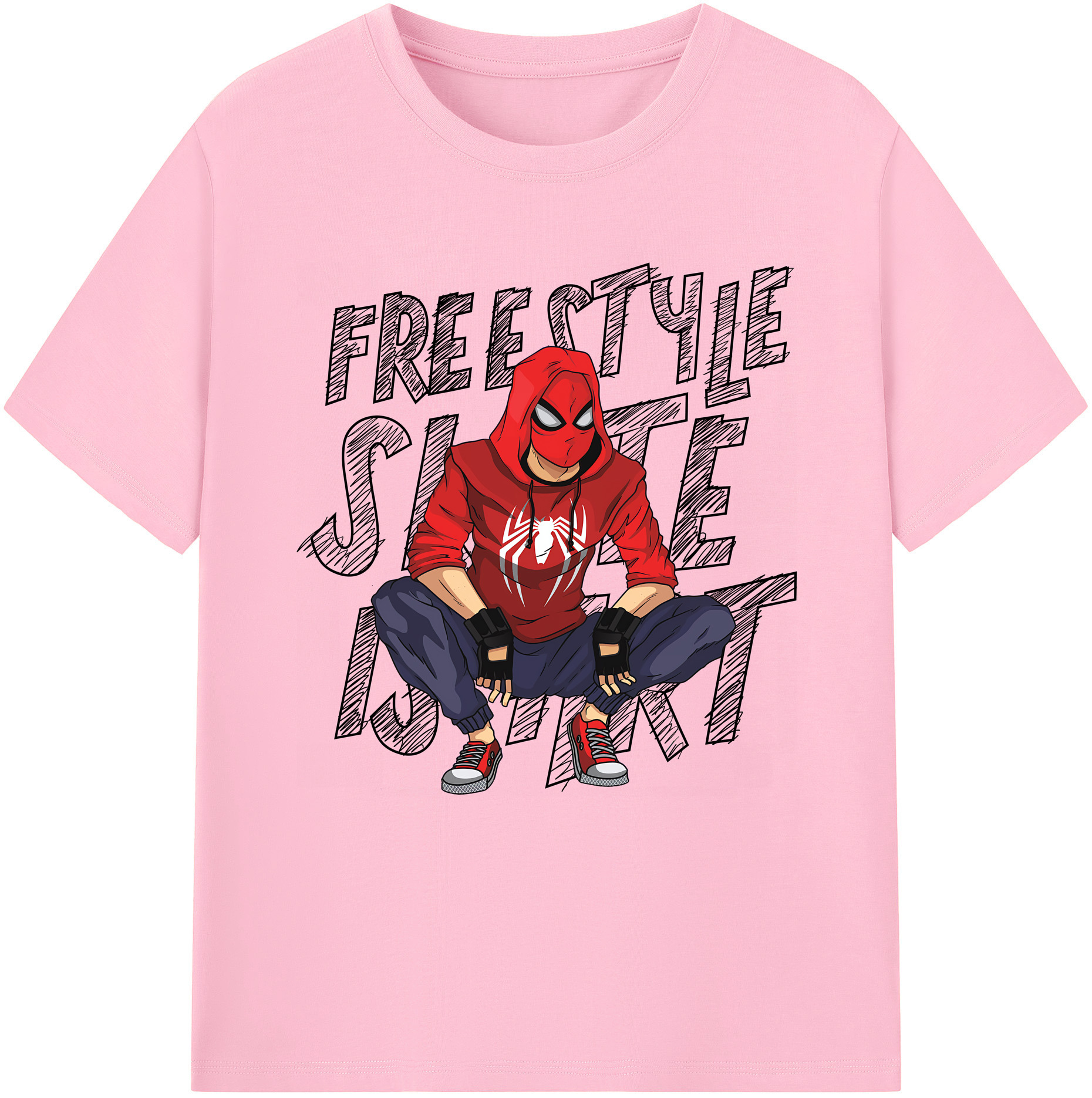 Spider Man スパイダーマン 綿100％半袖Tシャツ（フロントプリント）