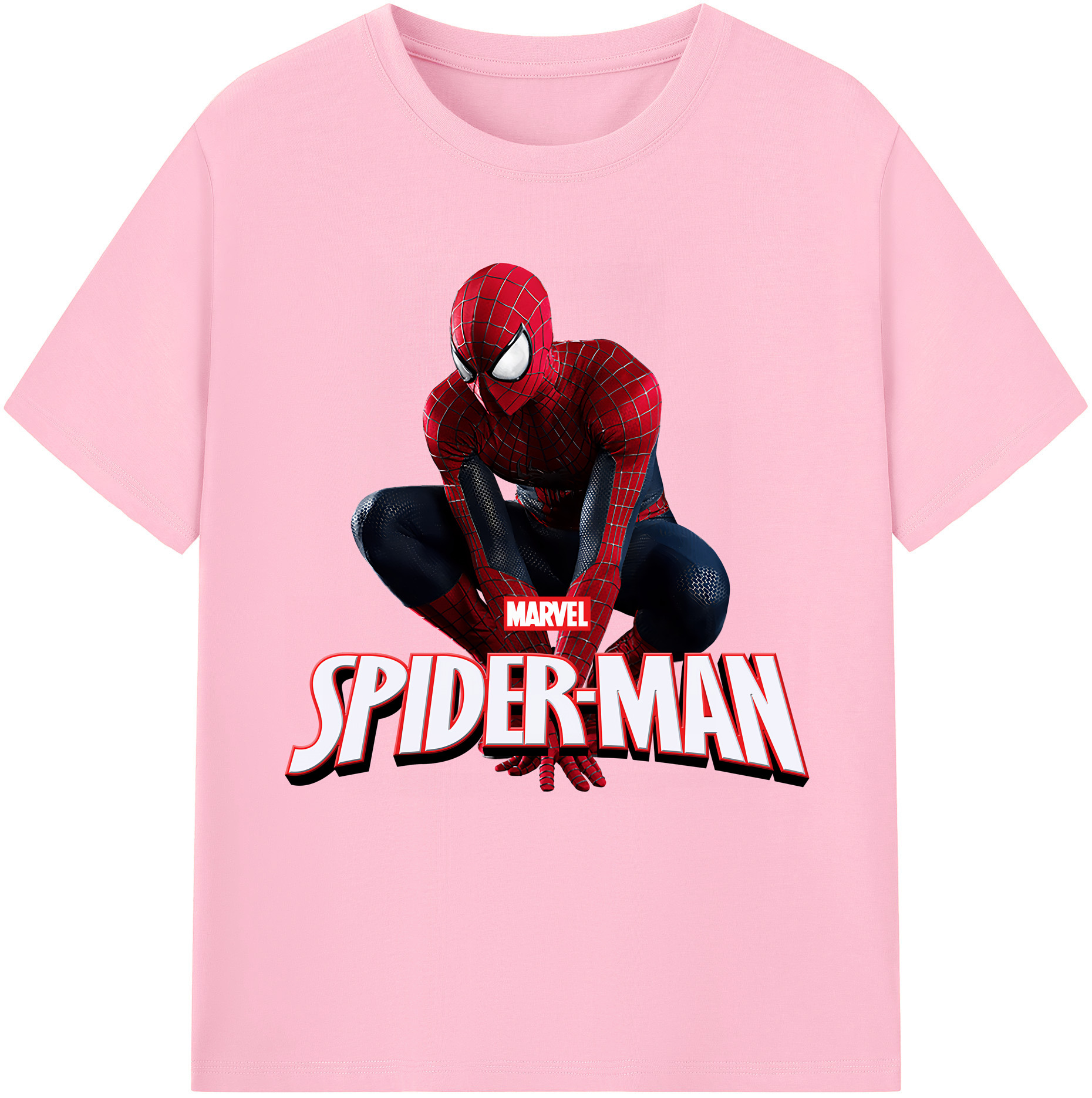 （画像用） Spider Man スパイダーマン 綿100％半袖Tシャツ（フロントプリント）
