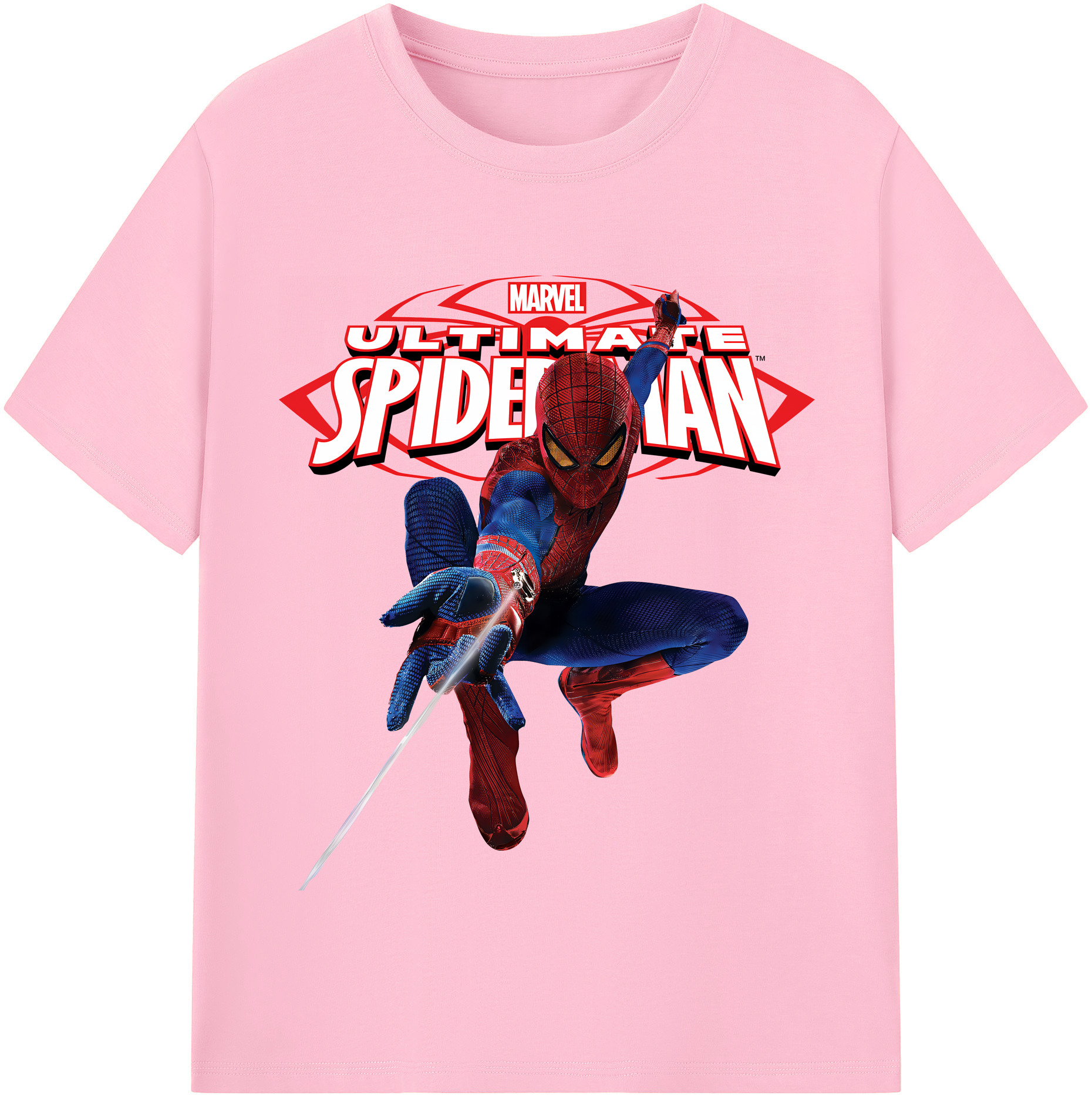 （画像用） Spider Man スパイダーマン 綿100％半袖Tシャツ（フロントプリント）