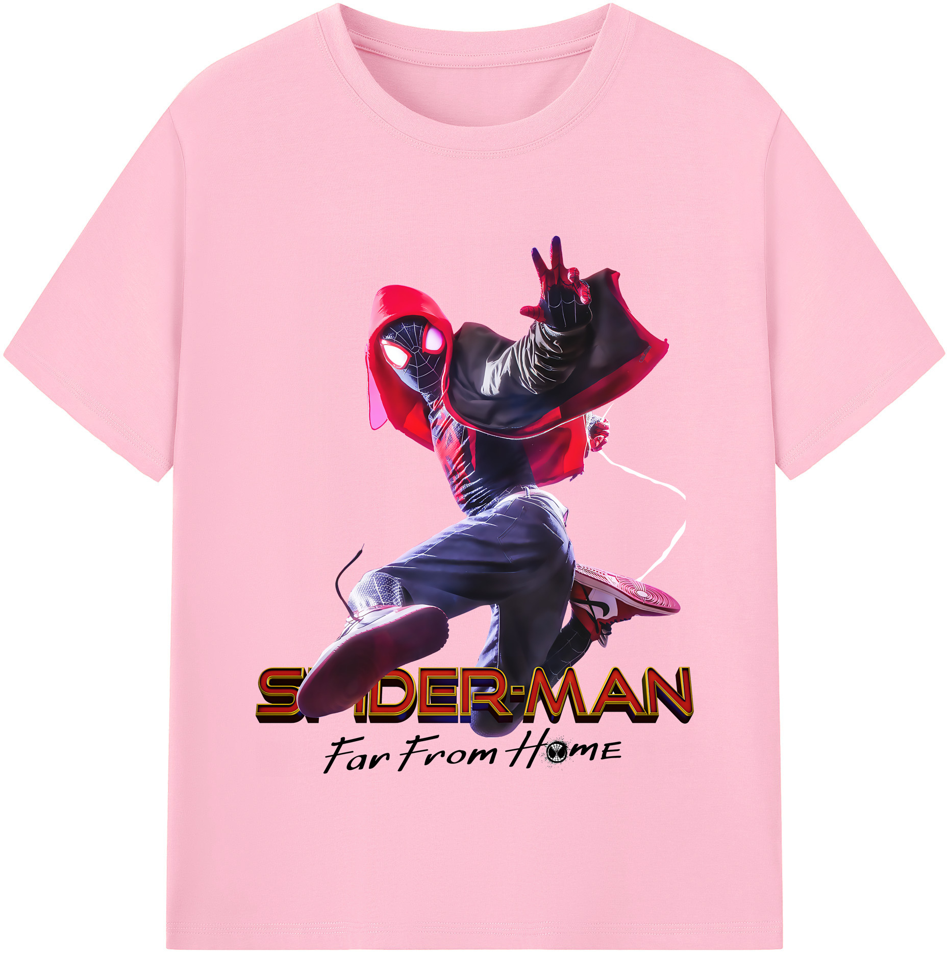 Spider Man スパイダーマン 綿100％半袖Tシャツ（フロントプリント）