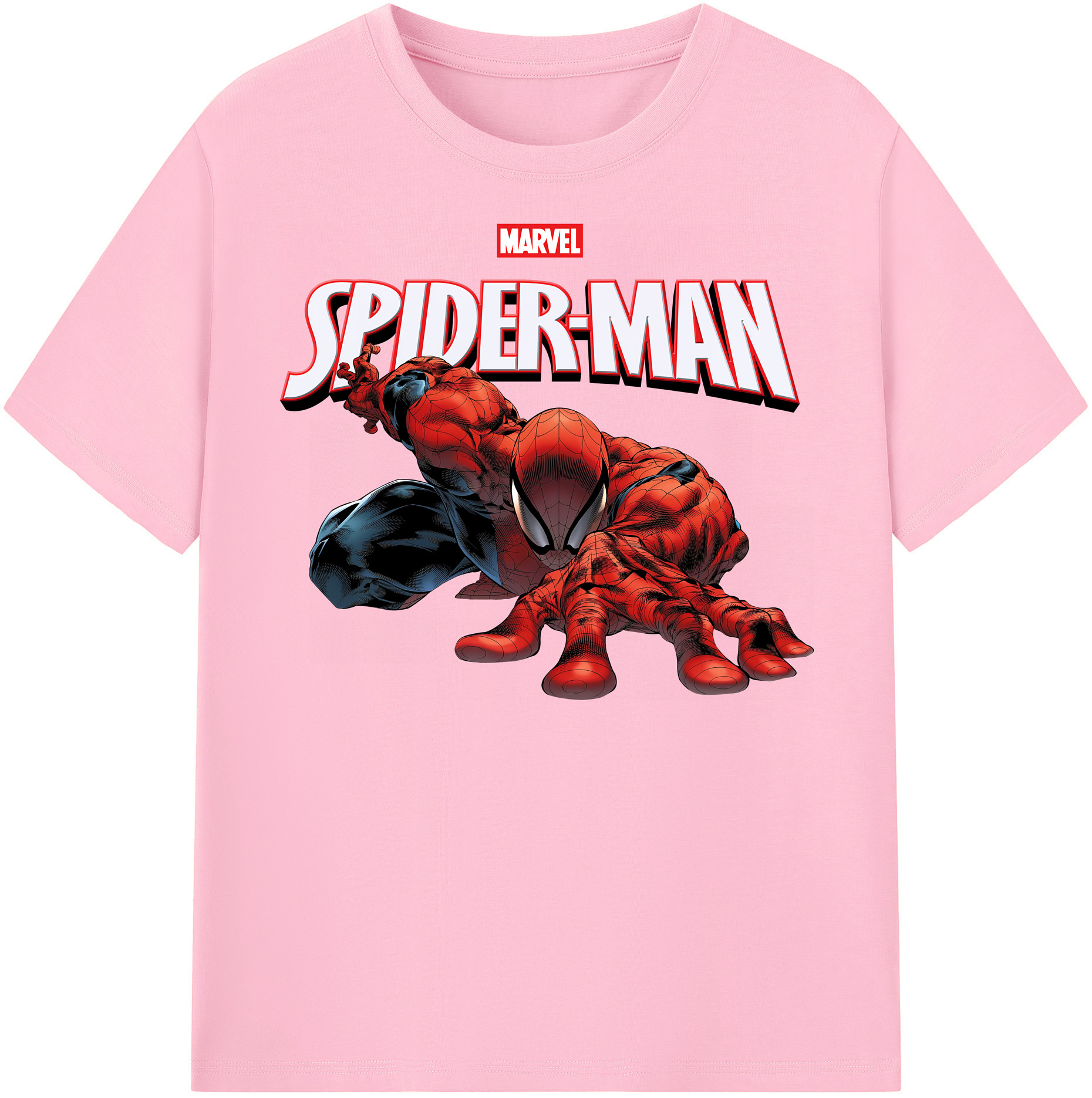 （画像用） Spider Man スパイダーマン 綿100％半袖Tシャツ（フロントプリント）