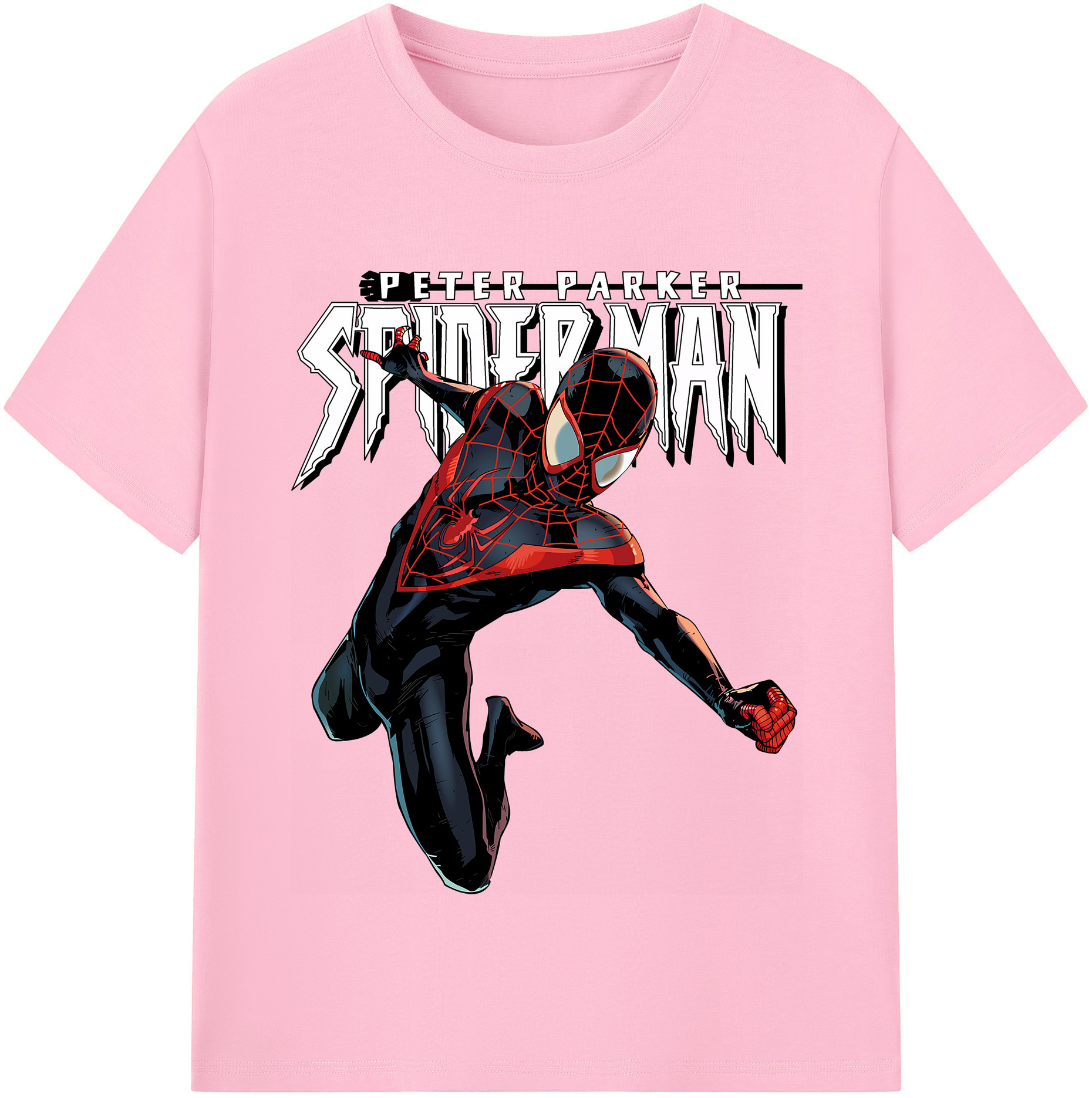 （画像用） Spider Man スパイダーマン 綿100％半袖Tシャツ（フロントプリント）