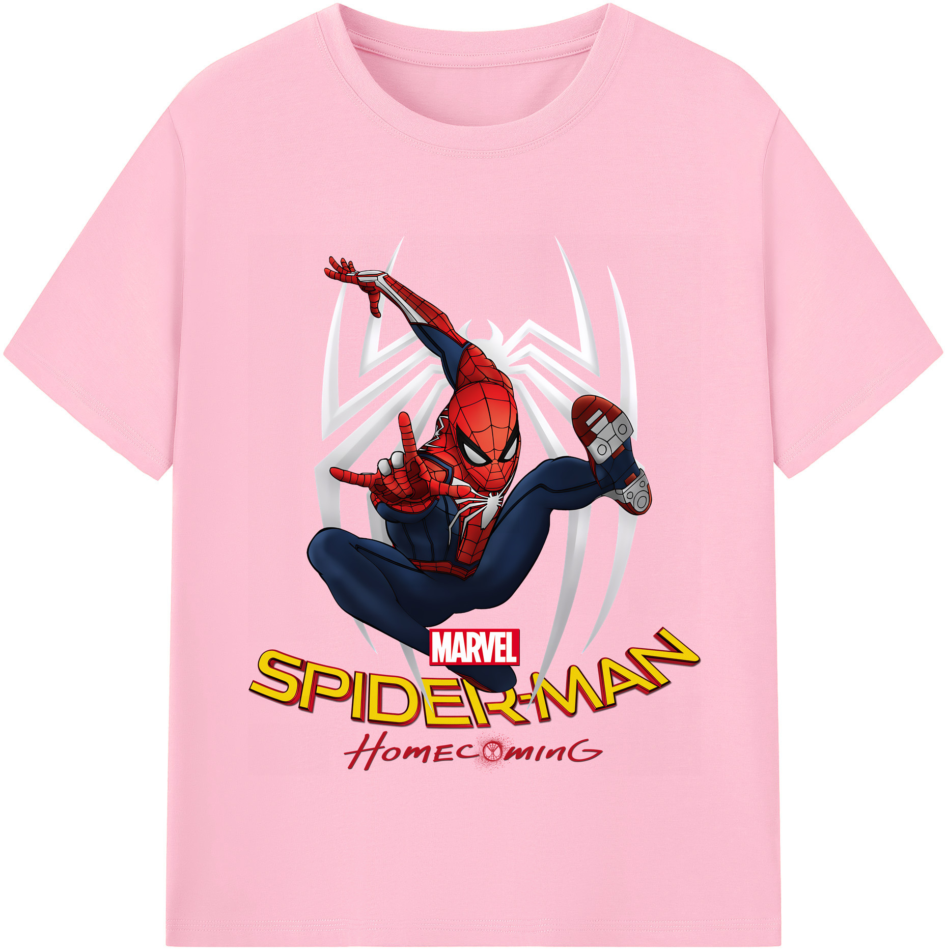 （画像用） Spider Man スパイダーマン 綿100％半袖Tシャツ（フロントプリント）