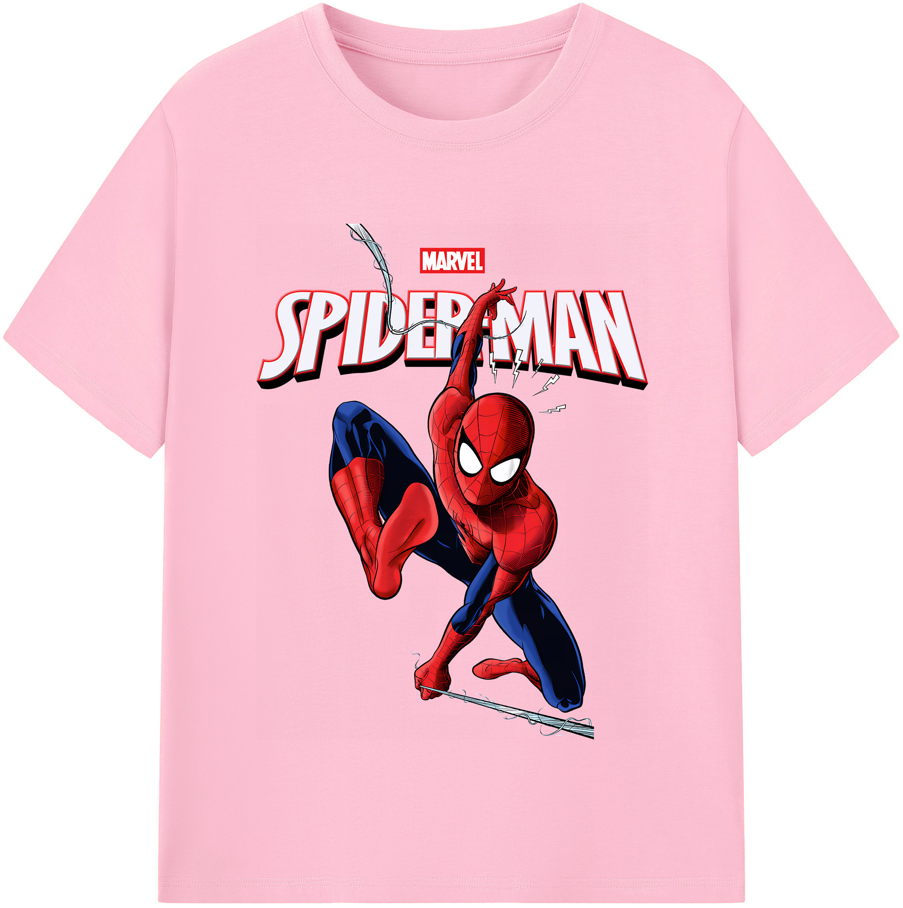 （画像用） Spider Man スパイダーマン 綿100％半袖Tシャツ（フロントプリント）