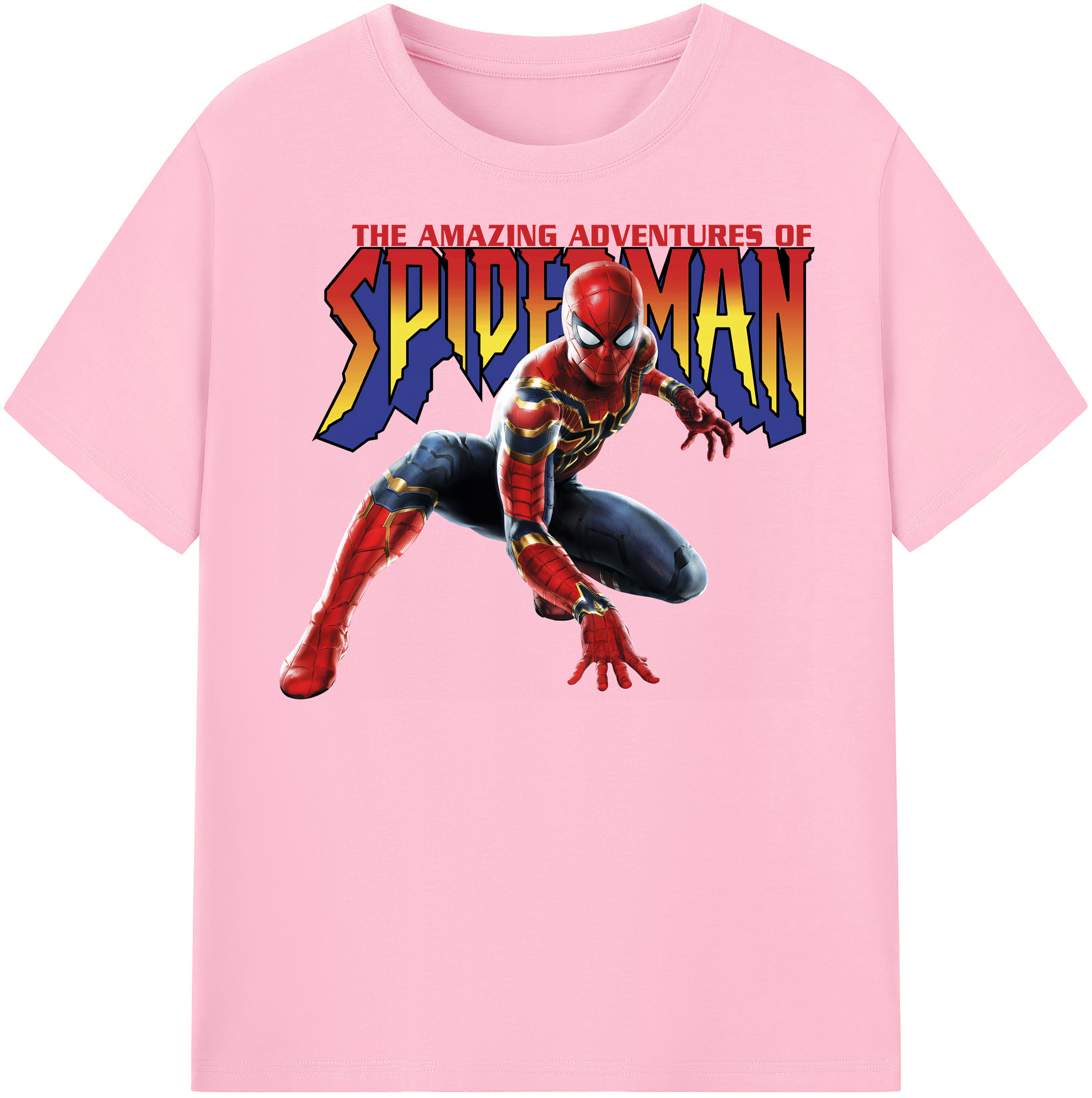 Spider Man スパイダーマン 綿100％半袖Tシャツ（フロントプリント）